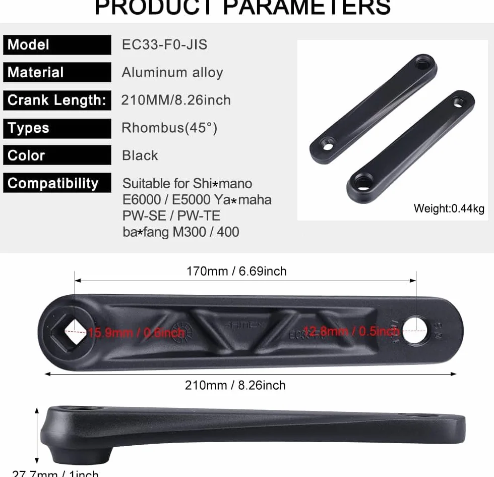 Ramiona korbki rowerowej 170 mm aluminium część zamienna do rowerów elektrycznych