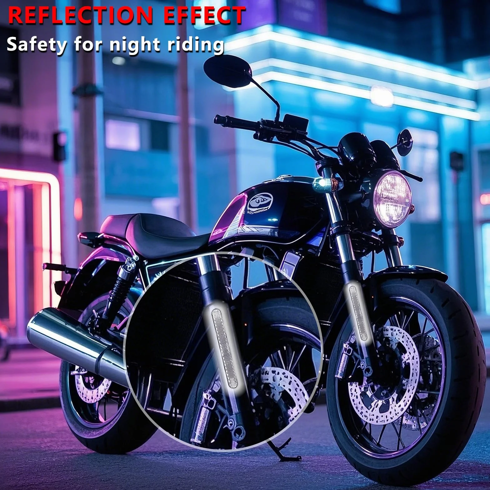 Reflektor motocyklowy i rowerowy LED prostokątny E4 biały samoprzylepny