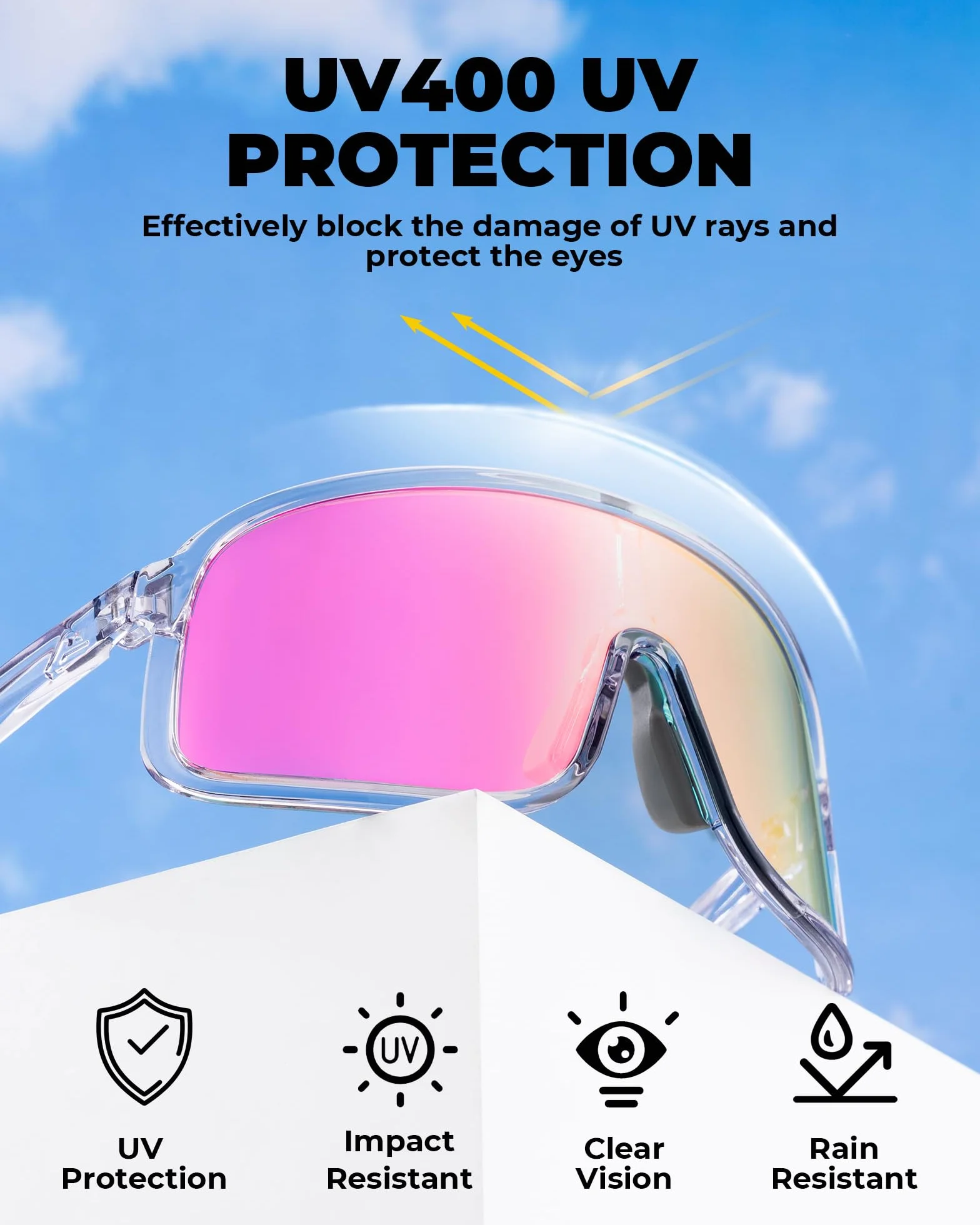 ROCKBROS Okulary rowerowe fotochromowe UV400 TR90 sportowe