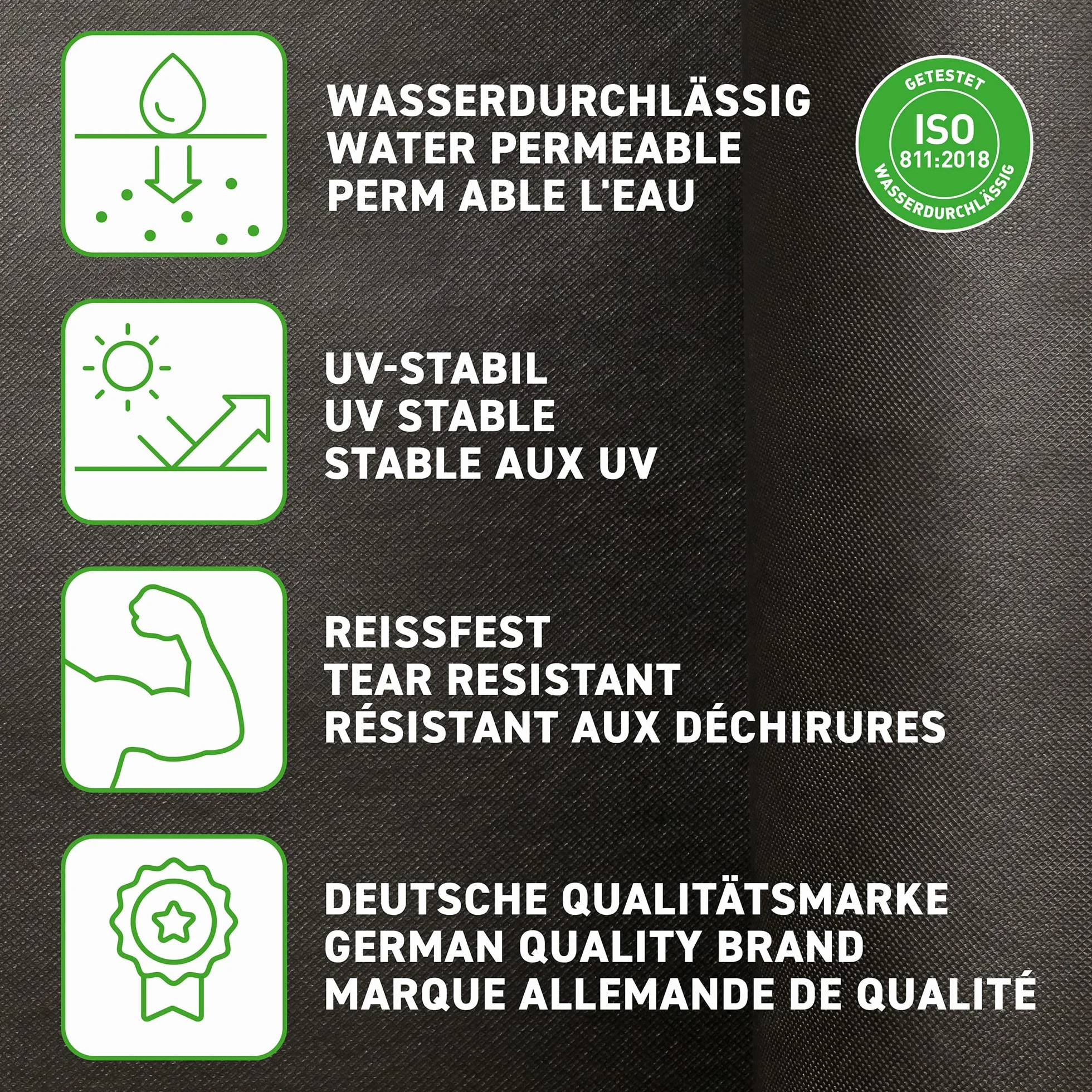 GardenMate – włóknina ogrodowa 2 m x 5 m, 50g/m² – odporna na rozrywanie agrowłóknina ściółkująca – wysoka stabilizacja UV – przepuszczająca wodę – 2 m x 5 m = 10 m²
