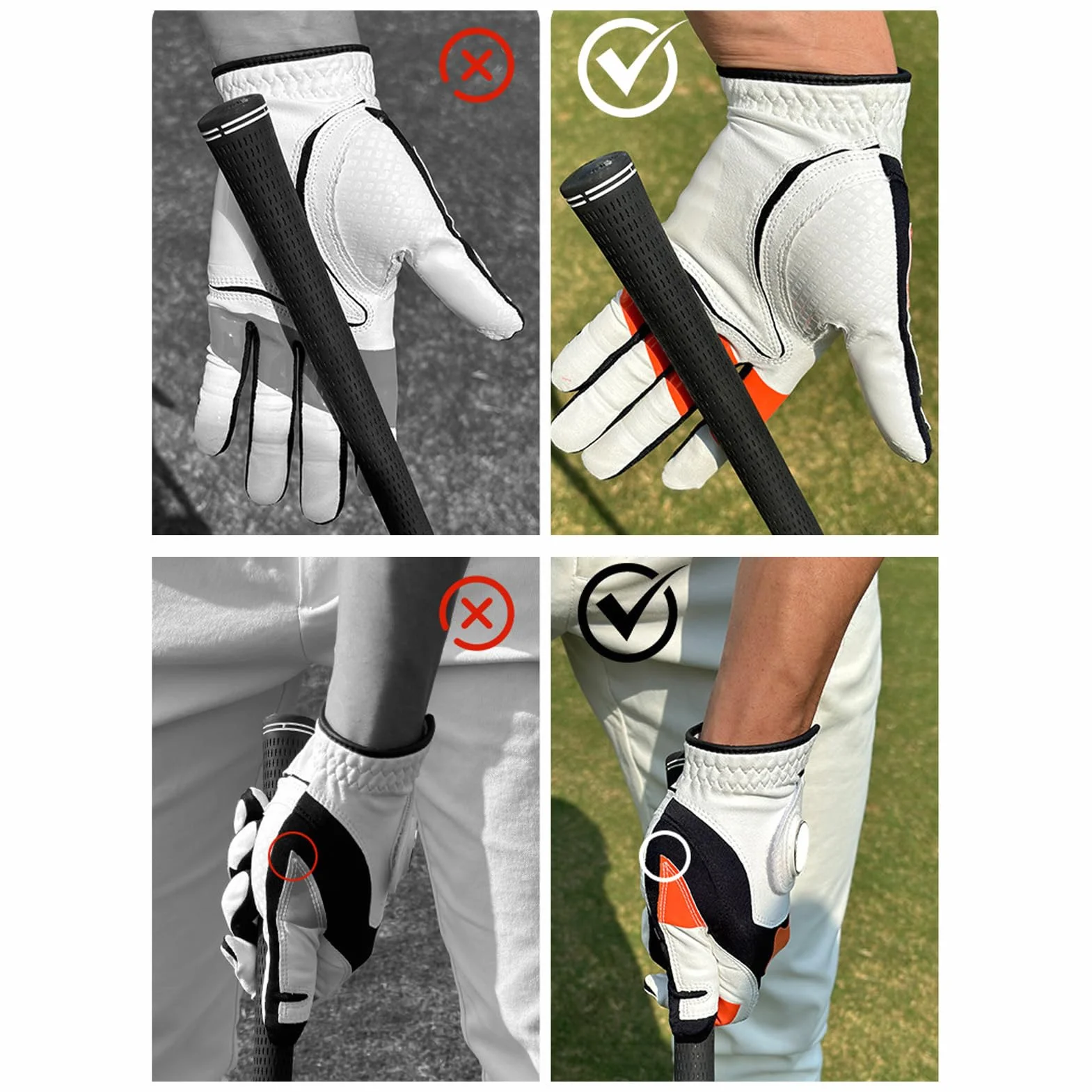 Luocute Rękawica Golfowa Premium Syntetyczne Niezlip Pająk Pająk Tacky WSZYSTKIE Pogodę Slice lewą ręką, Rękawiczki Golfowe Non Slip Silikonowe Huśtawka Lokalizacja Narzędzia