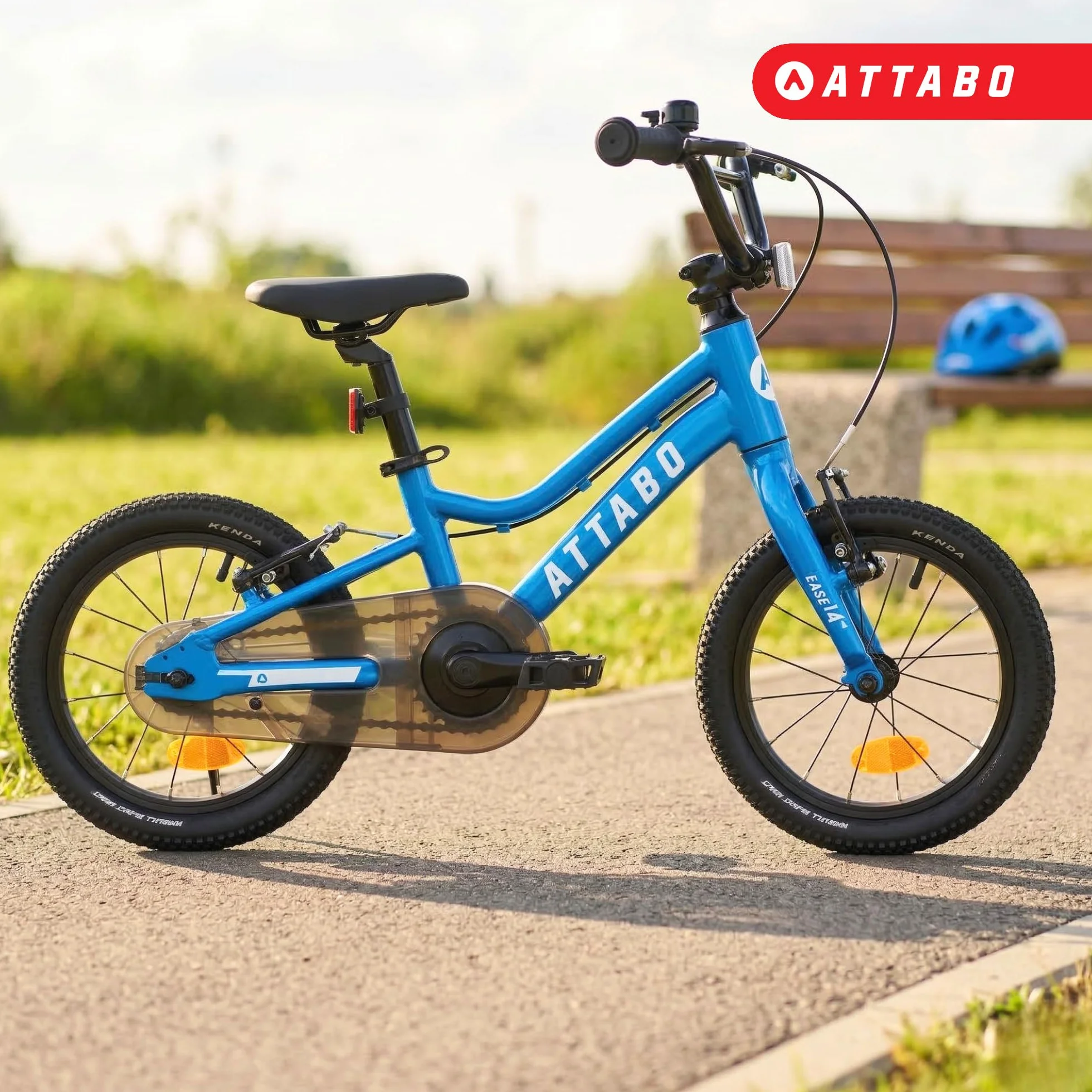 ATTABO Ease 14 – rower dziecięcy (2-5 lat) z lekką ramą aluminiową, koła 14", odpowiedni do wzrostu 85-110 cm, obciążenie tylko 7 kg, obciążenie do 50 kg, ergonomiczny i stabilny