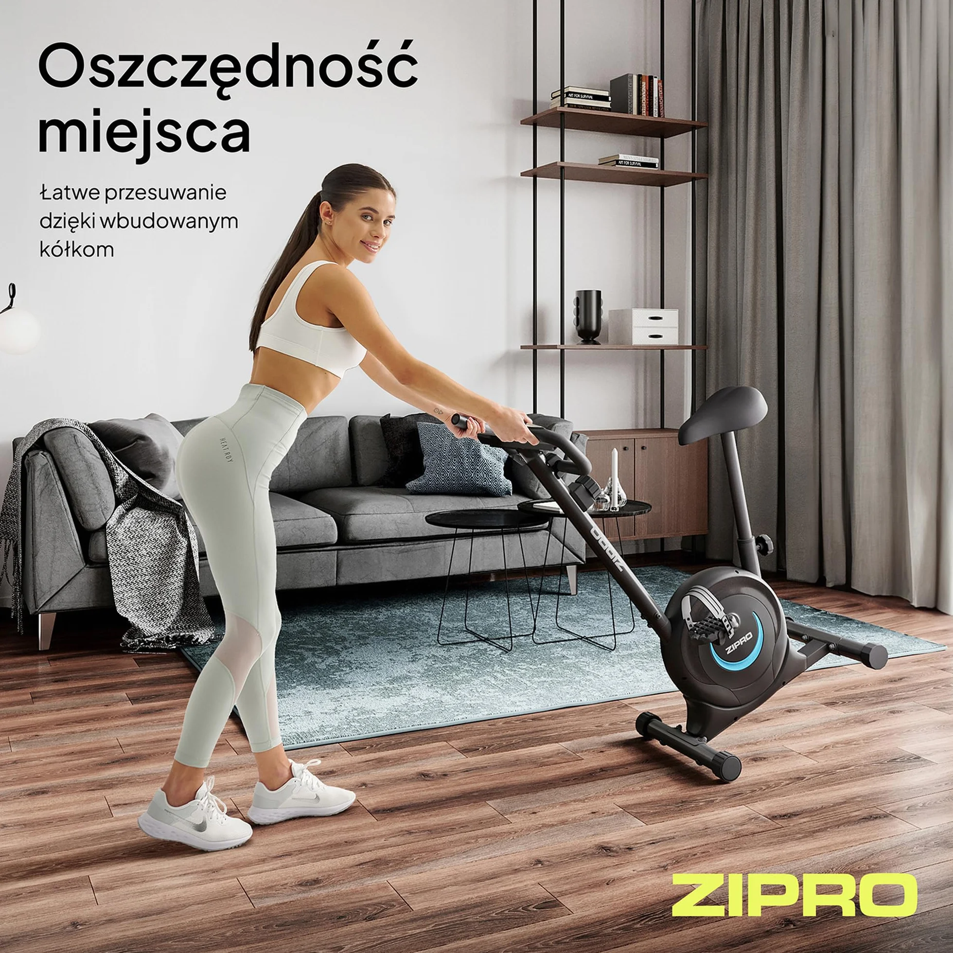 ZIPRO Rower Treningowy z 8 Stopniowym Oporem Magnetycznym, Uchwytem na Telefon, Wyświetlaczem LCD, Regulowanym i Wygodnym Siodełkiem, Lekki Rower Stacjonarny do Treningu Cardio w Domu (One S)