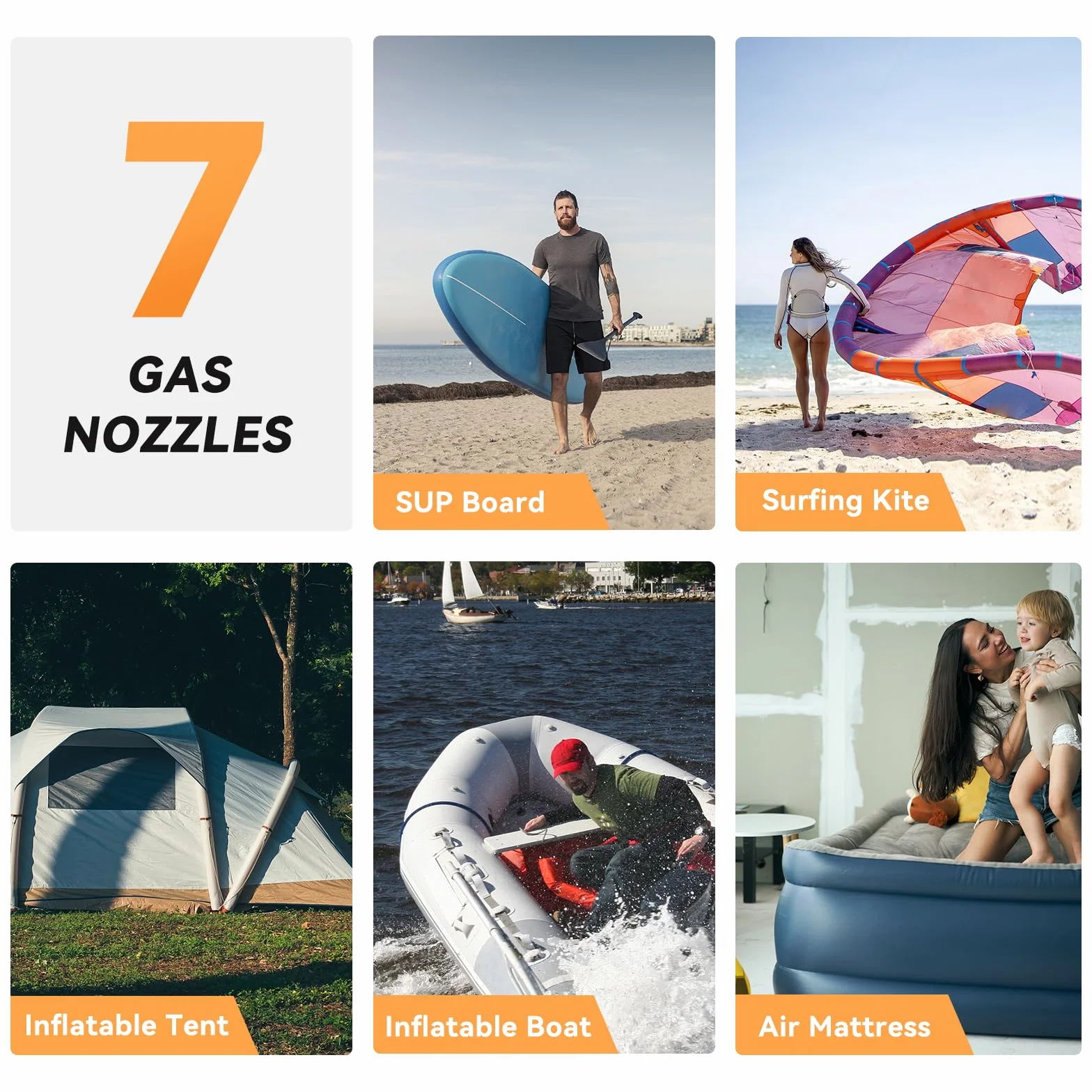 dwndpump Pompka SUP, Pompe électrique pour paddle board, rechargeable 20 PSI pour SUP, gonflage et dégonflage à deux niveaux, pompe électrique pour kayaks, ailes à vent, SUP