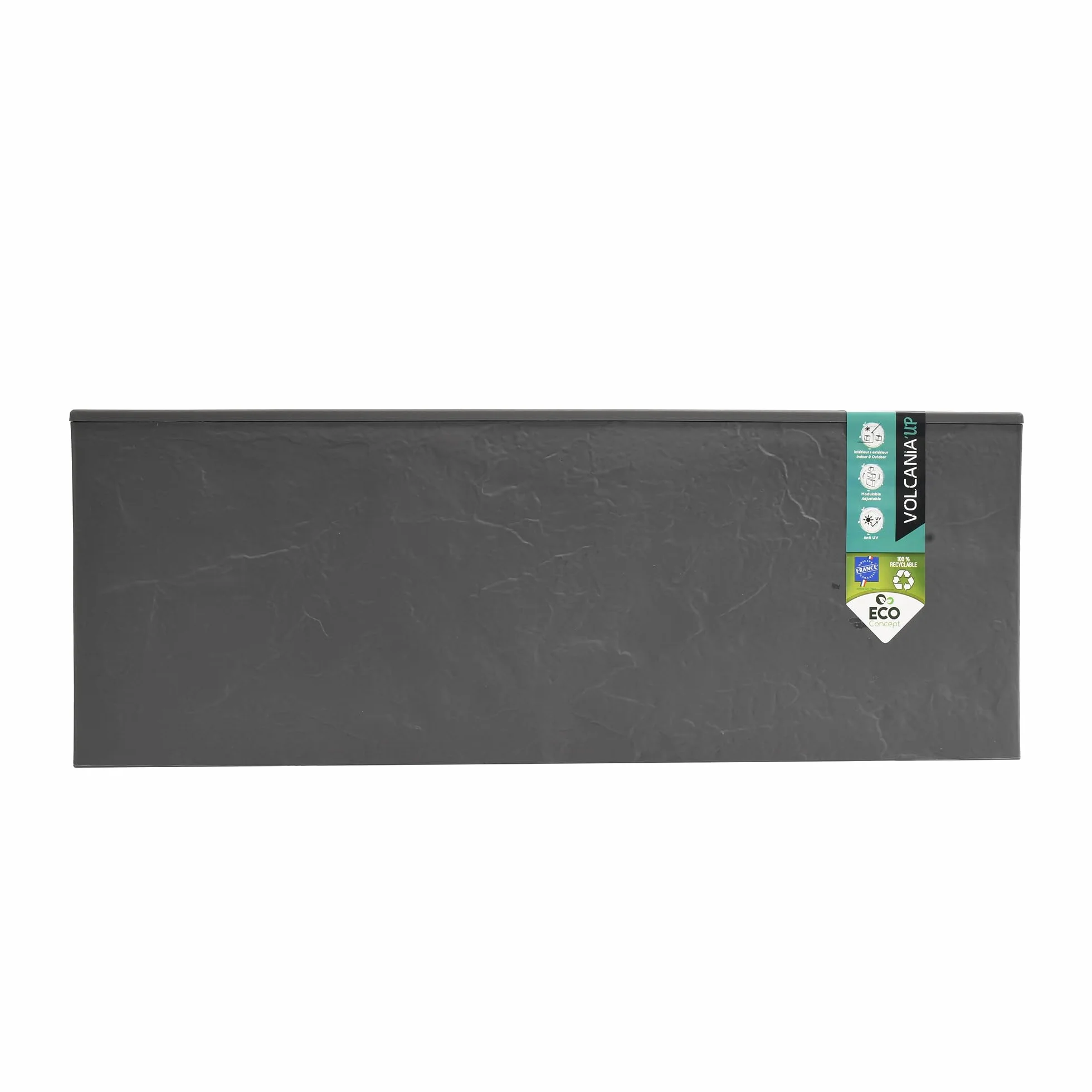 EDA - Volcania'Up skrzynka balkonowa 25 l – wygląd kamienia – jednościenna – strefa zbierania wody – 59 x 19,5 x 22,8 cm – antracytowo-szara