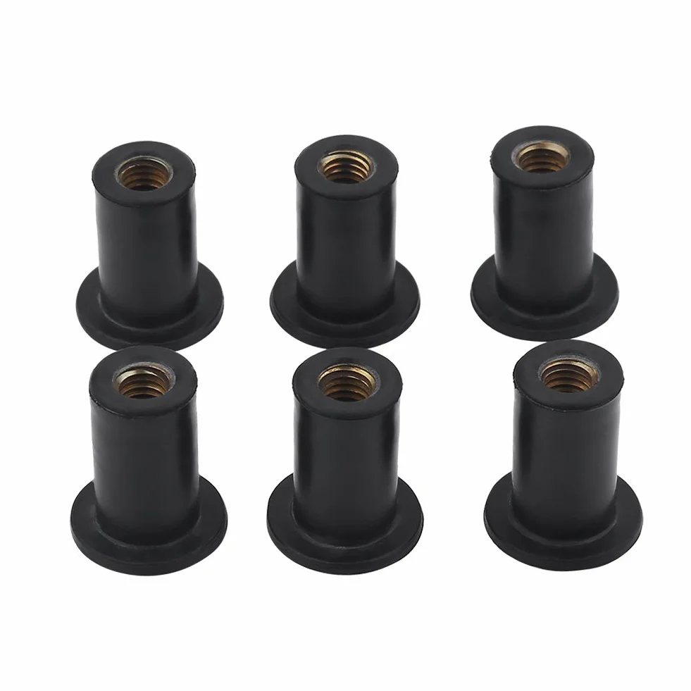 Kayak Well Nuts, 6 sztuk M5 Rubber Well Nuts Śruby przedniej szyby zamiennik dla motocykli Motocykle Kajak łodzie kajakowe