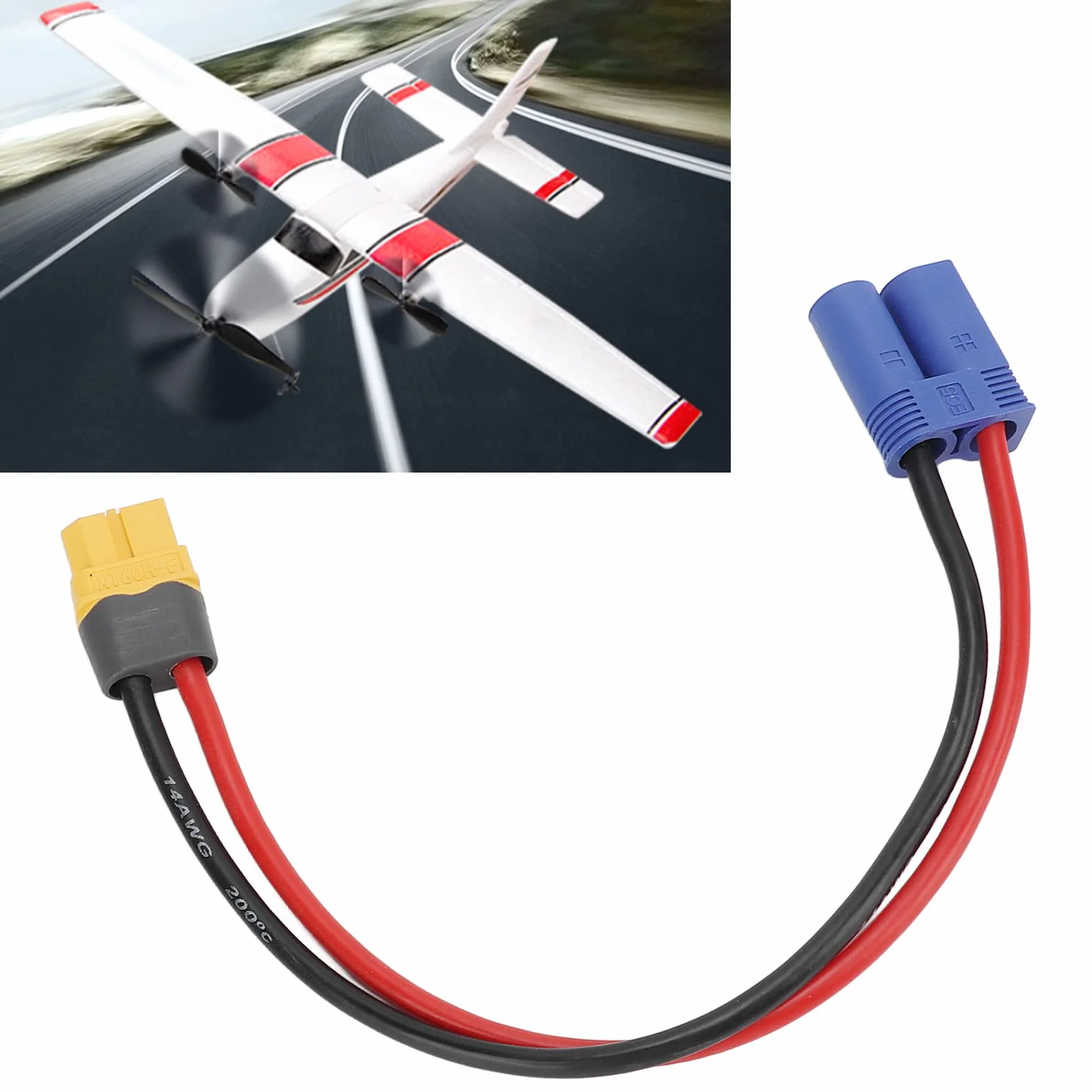 Kabel żeński RC do Męskiego EC5 14AWG XT60HF Adapter Złącza