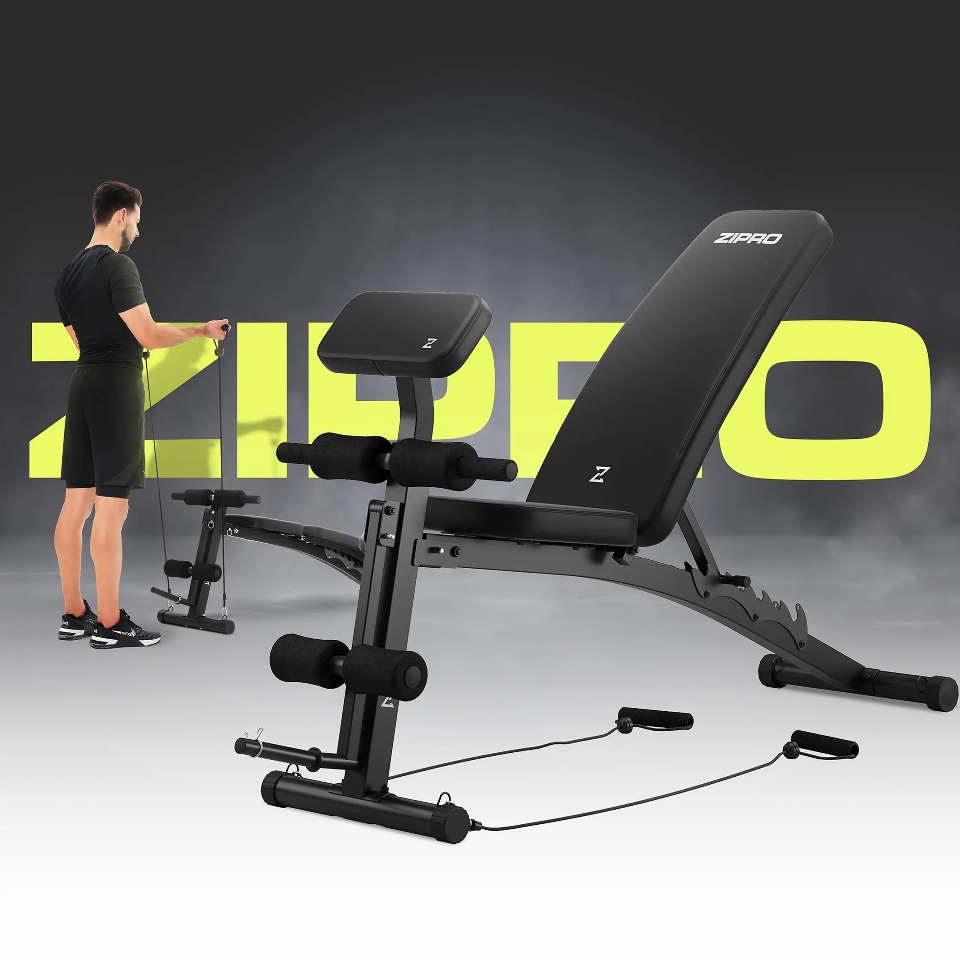 Zipro Uniseks 11926645 Ławka Treningowa, Czarny, do 230 kg