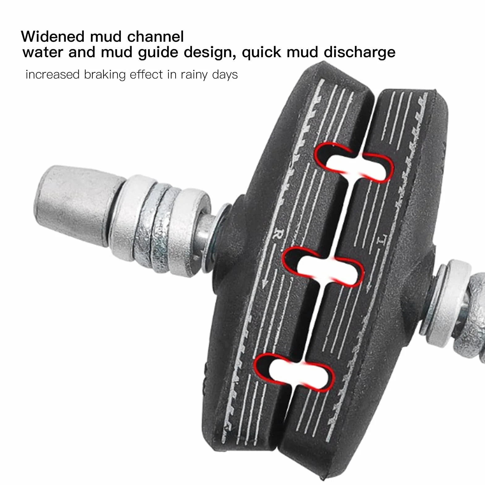 Klocki hamulcowe do roweru V-brake 55 mm składane gumowe z nakrętkami Dahon