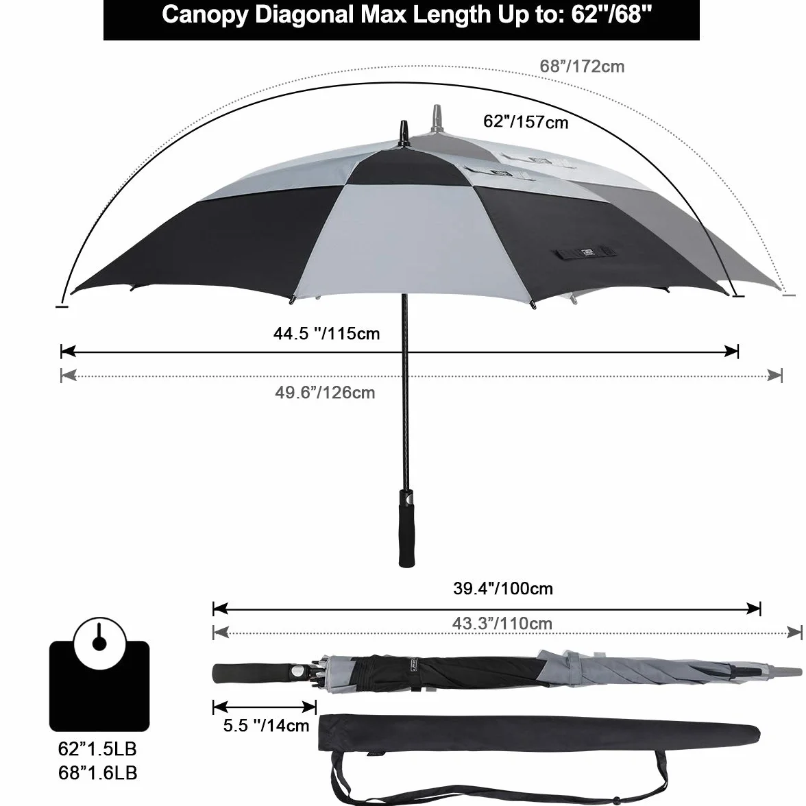G4Free 152 cm automatycznie otwierany parasol golfowy podwójny baldachim kwadratowy parasol bardzo duży wentylowany wiatroszczelny kij parasole dla mężczyzn i kobiet