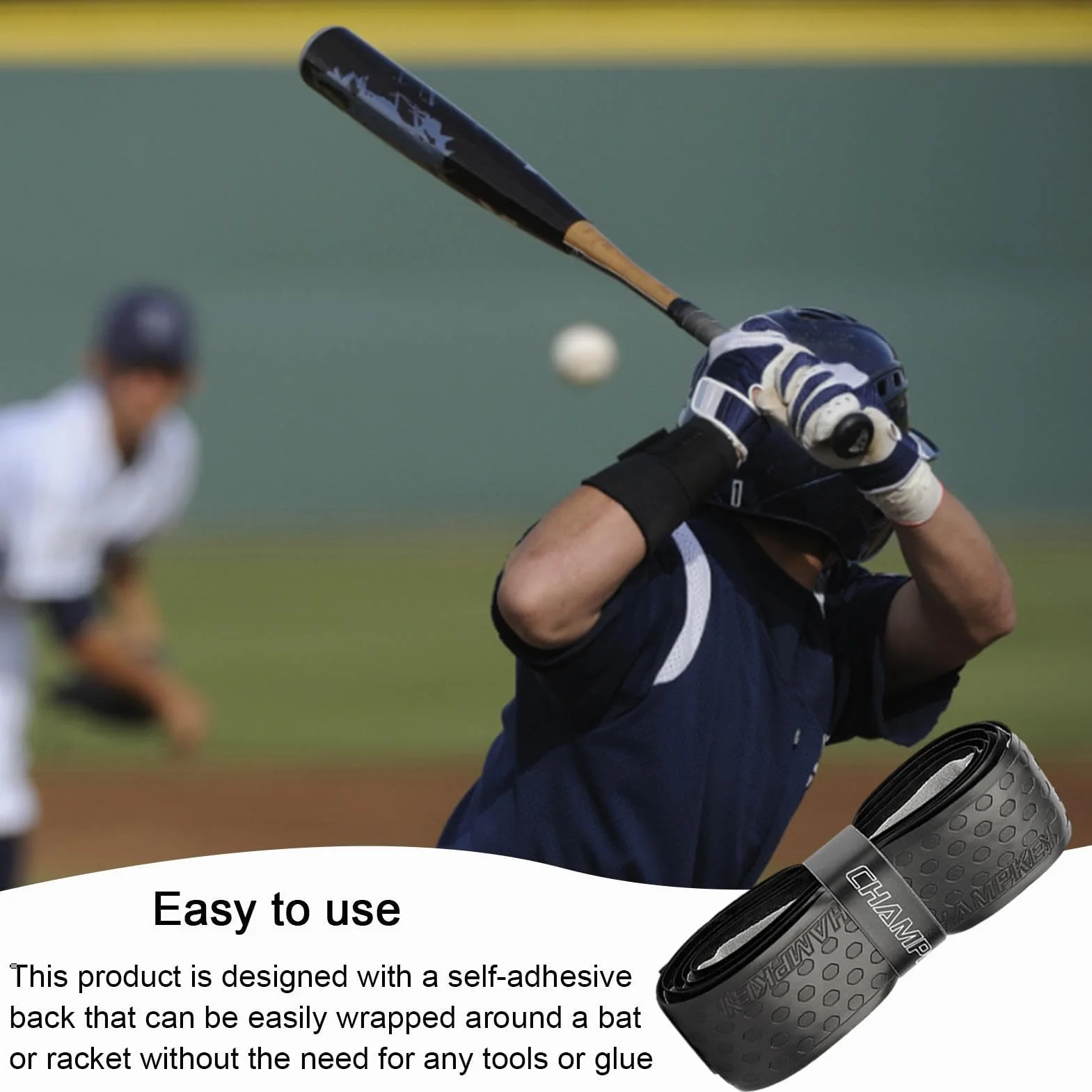 Générique Bat Grip Tape do baseballu | 1m antypoślizgowa nakładka do tenisa, antypoślizgowa nakładka na uchwyt rakietowy, pas pochłaniający pot do hantli