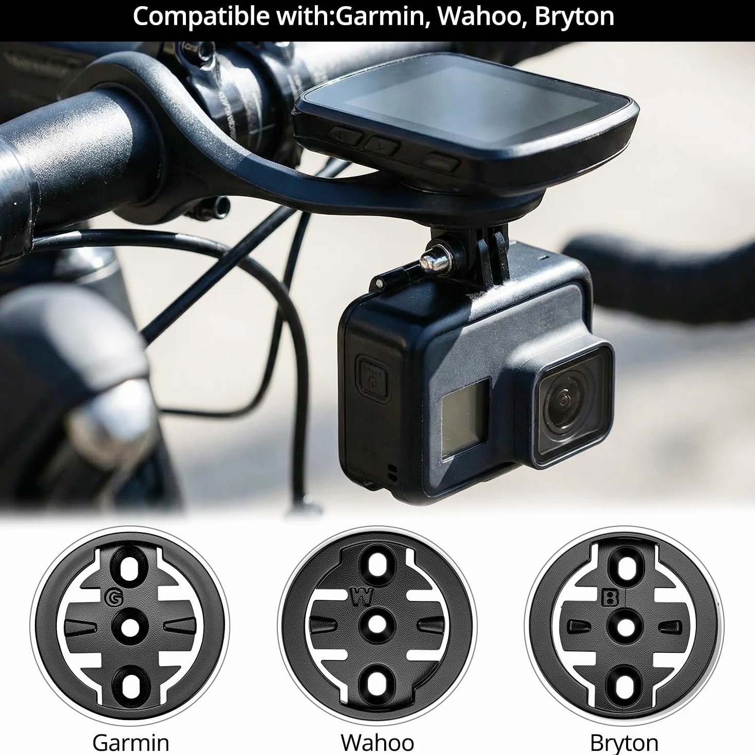 QWORK® Uchwyt komputera rowerowego kompatybilny z Garmin, Wahoo, Bryton Bike Computer, do kierownicy rowerowej 31,8 mm, mocowanie z szybkim zwalnianiem