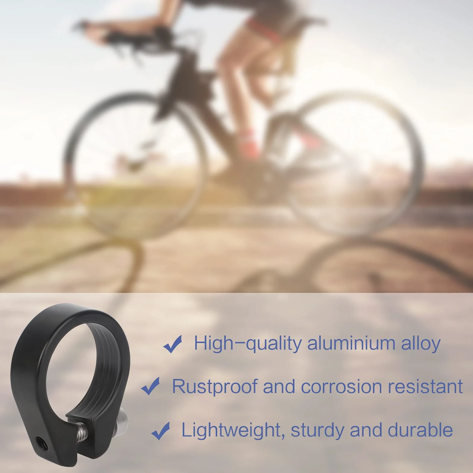 Zacisk sztycy rowerowej 27,2 mm ze stopu aluminium szybkie odpinanie czarny kołnierz do roweru MTB
