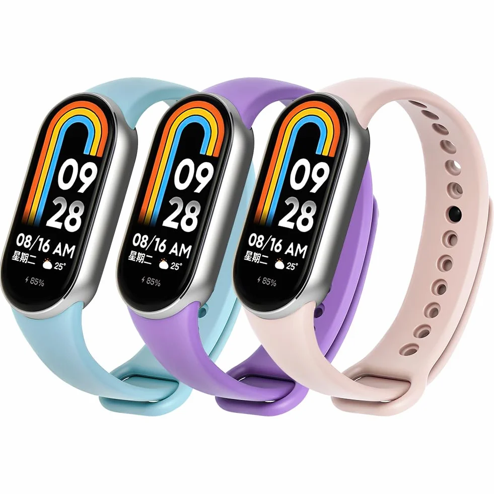 Ainiv Paski silikonowe kompatybilne z Xiaomi Band 8/9, wymienny pasek do Smart Band 8, kolorowe opaski