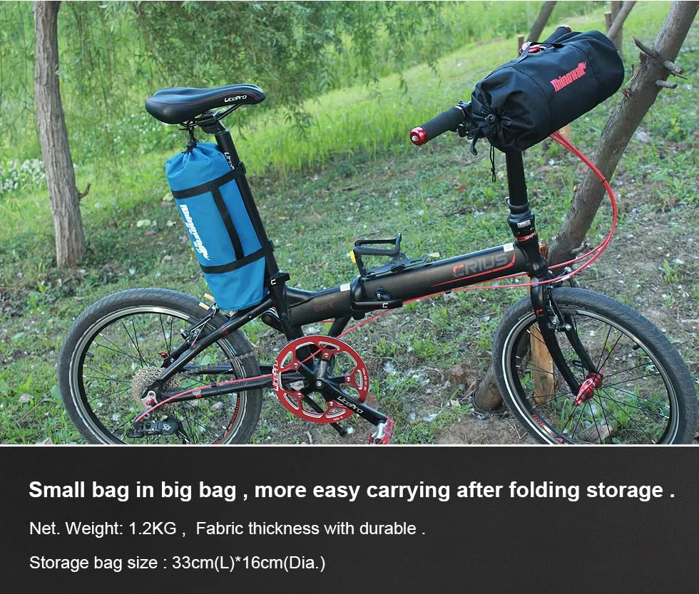 UBORSE Składana torba podróżna na rower 50 cm 600D wodoodporna