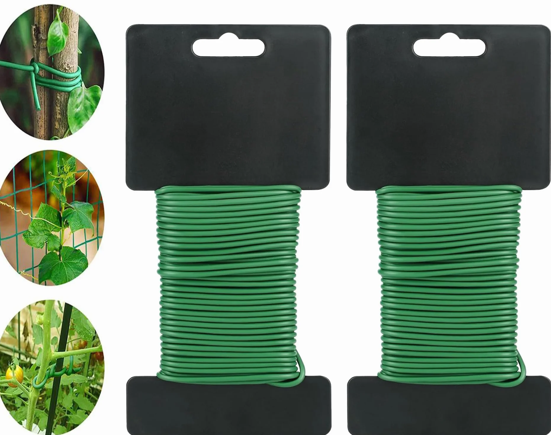 2 sztuki drutu ogrodowego, 2,8 mm x 10 m, zielony drut do wiązania roślin, drut wiążący, drut ogrodowy, drut do wiązania roślin, siatka ogrodowa osłonięta, drut do wiązania roślin, podpora