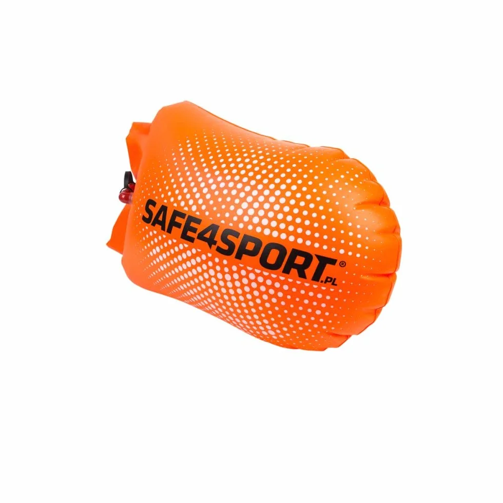 SAFE4SPORT PerfectSwimmer - dmuchana bojka asekuracyjna do pływania - boja pływacka z kieszenią na rzeczy 20L