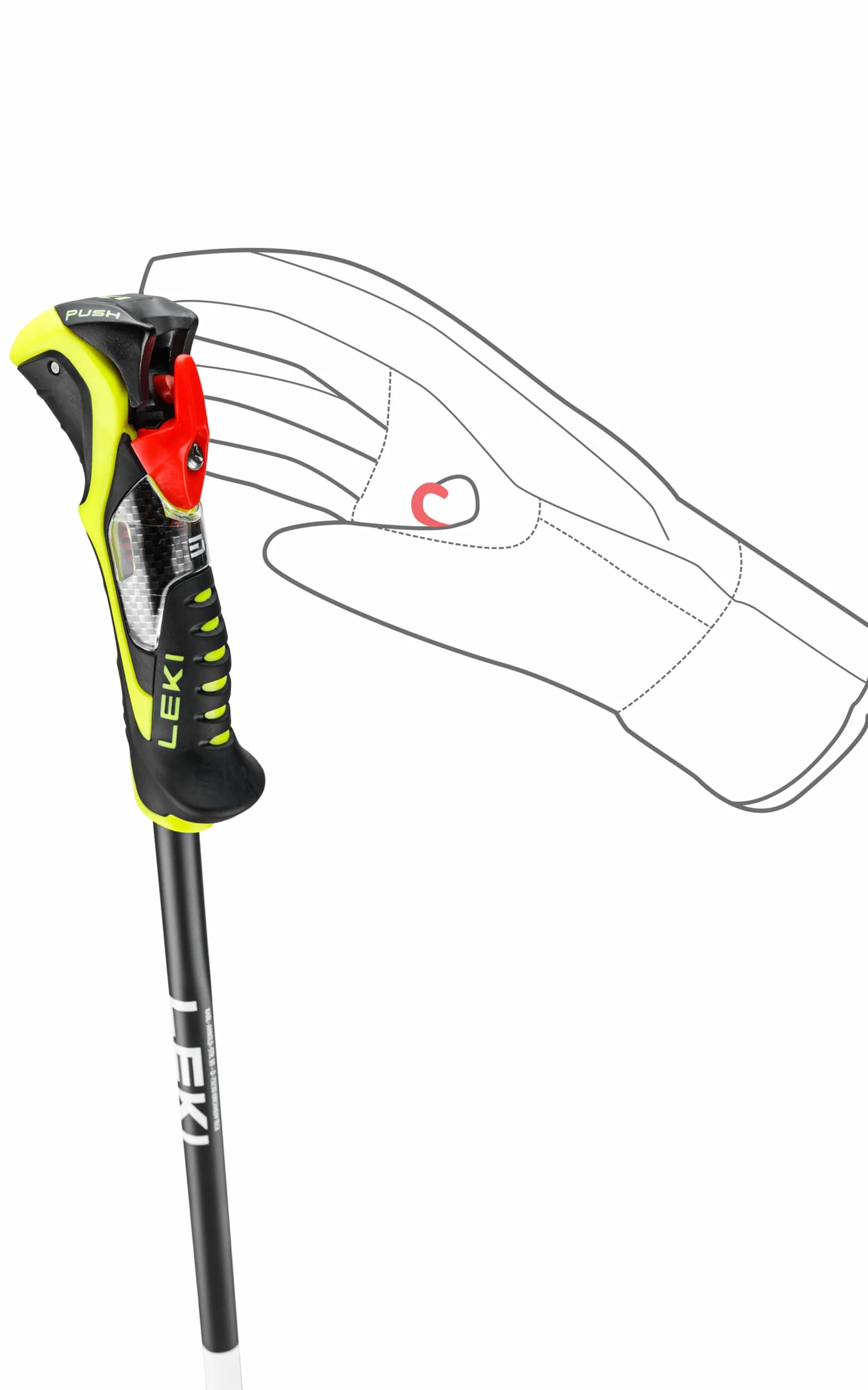 LEKI Airfoil 3D / 14 mm - White/Yellow - kijki narciarskie unisex z Trigger 3D