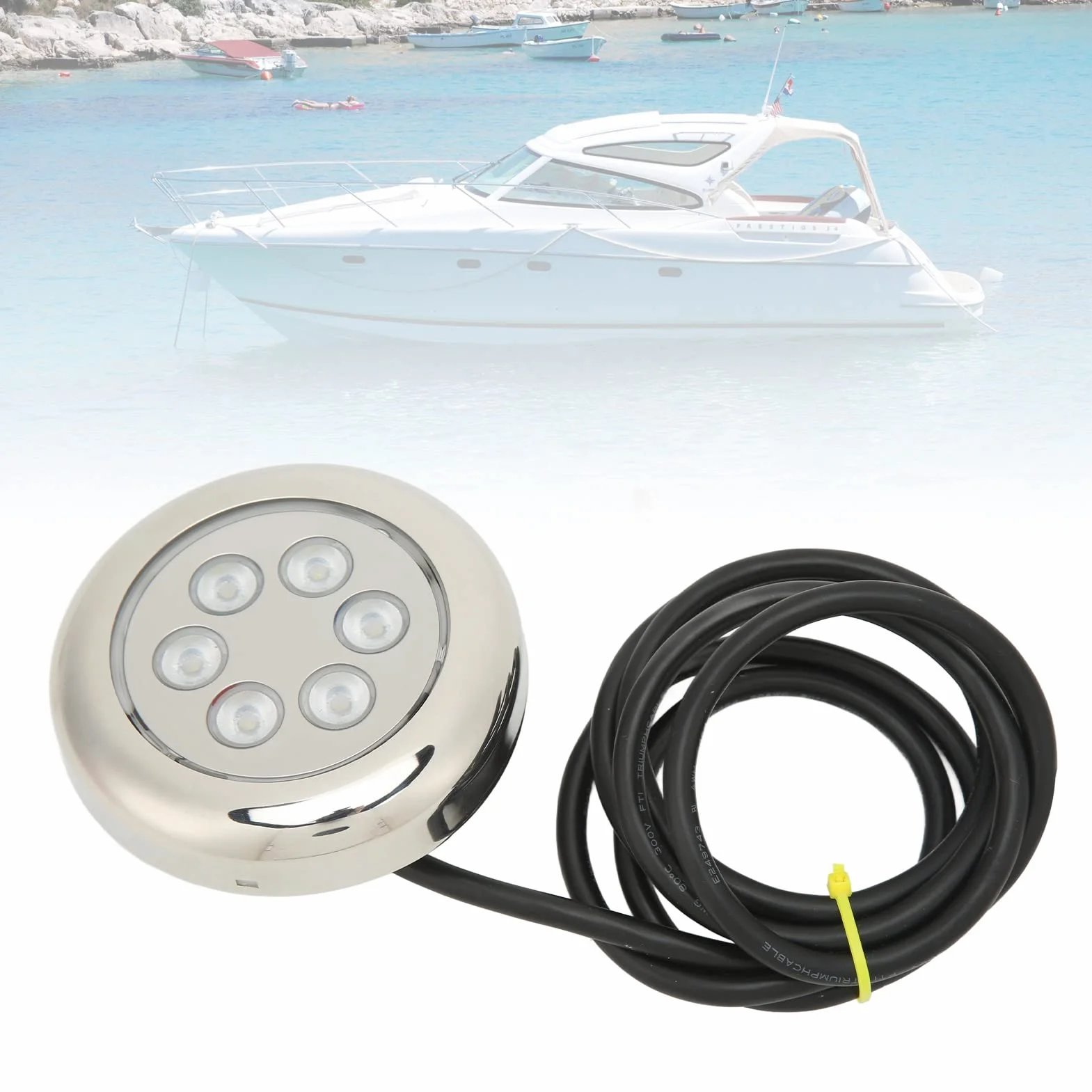 LED Podwodne światła łodzi, 3.5in IP68 wodoodporny LED podwodne światło, montaż powierzchniowy, 12V-24VDC, podwodne światło pawęż dla łodzi Jachty Rejsy Statki Żaglówki Ponton pawę