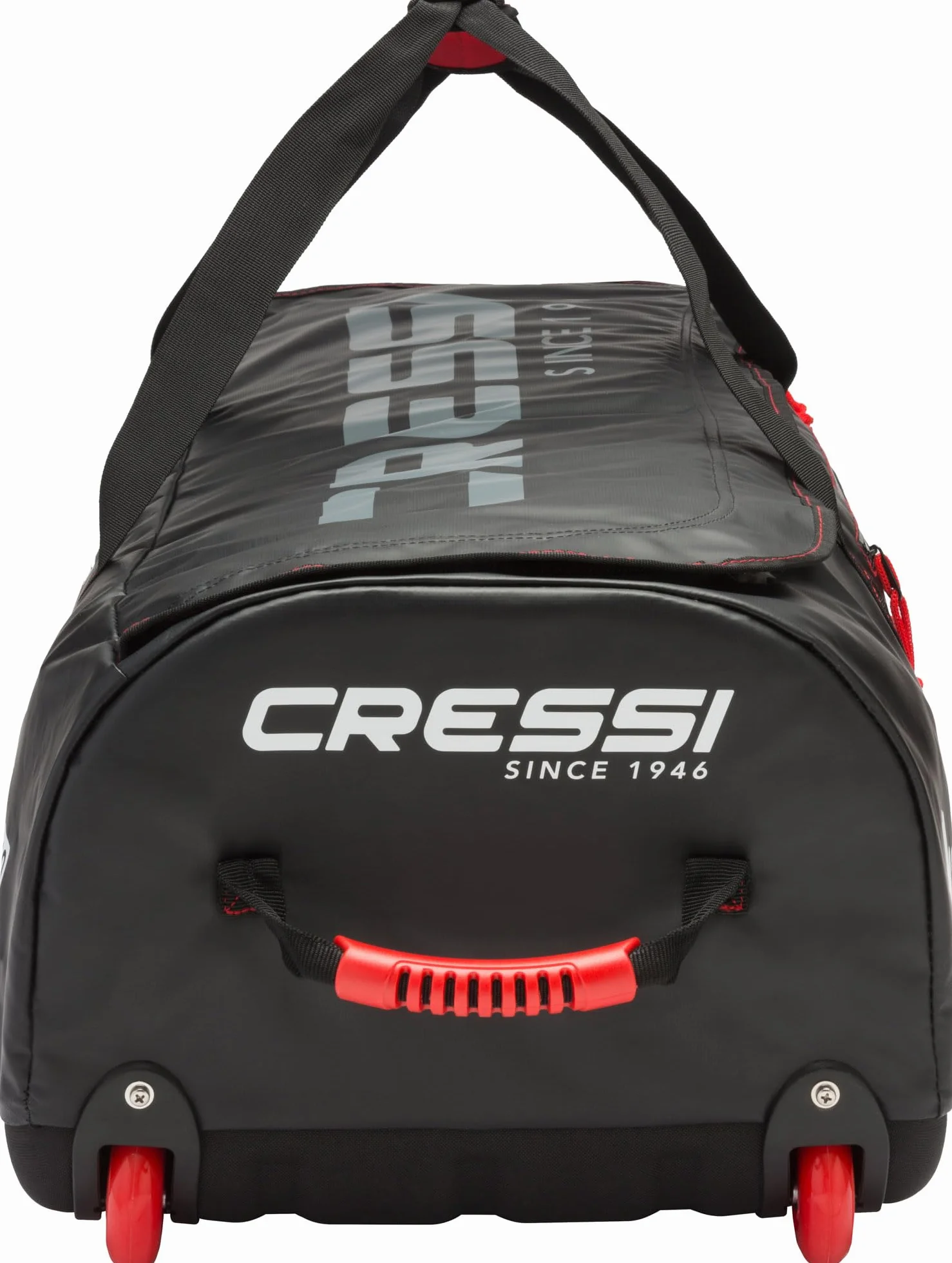 Cressi Tuna Bag 120 l, duża, wodoszczelna torba, czarno-czerwona, dostępna w wersji z rolkami lub bez rolek – uniseks dla dorosłych