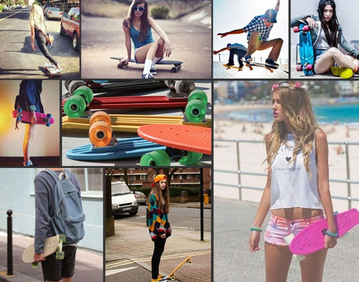 Penny Board 22 Cal Complete Skate Mini Cruiser Plastic Skateboard LED Wheels ABEC-7 dla nastolatków