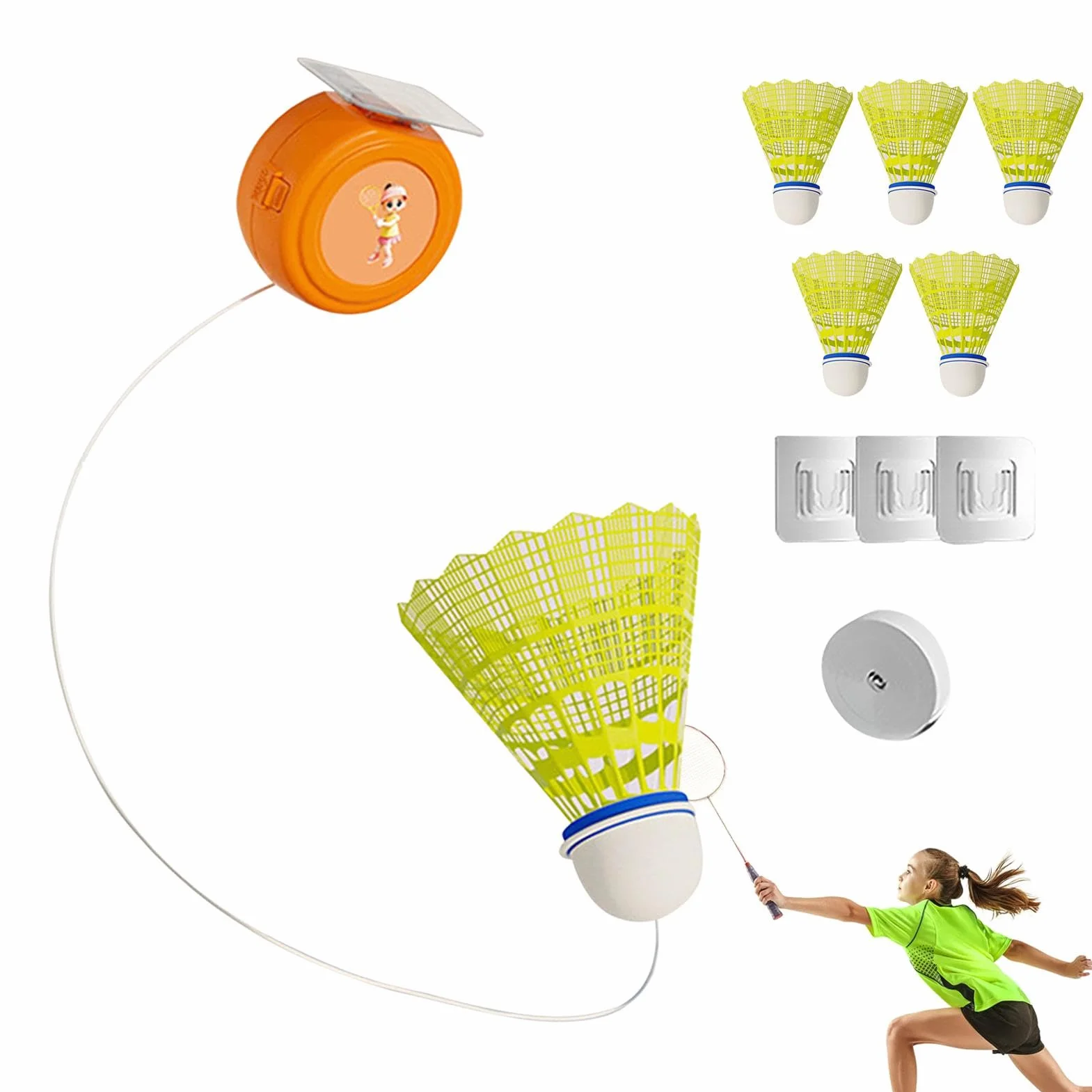 Badminton Rebound Trainer, regulowany przenośny sprzęt treningowy do badmintona dla jednego gracza
