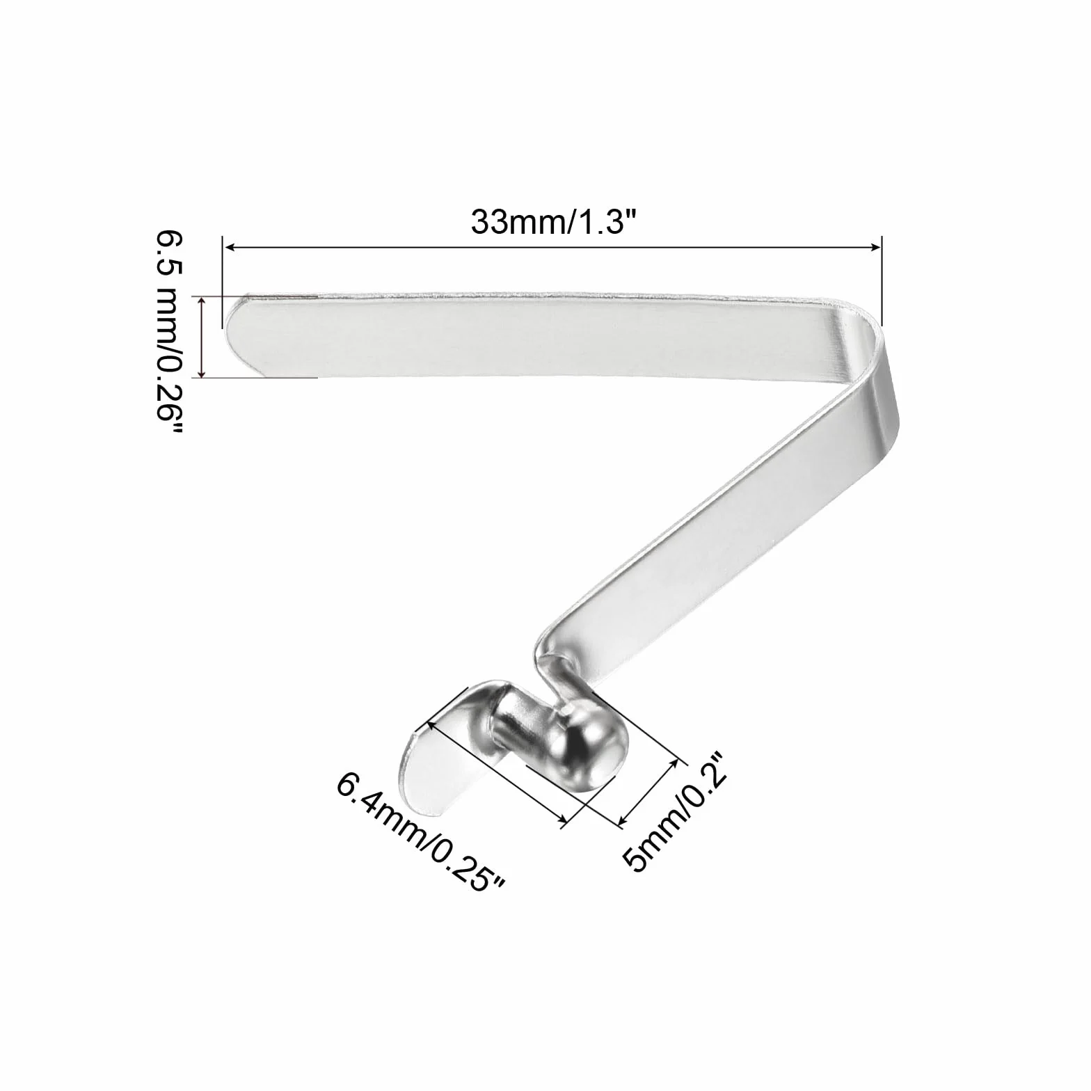 PATIKIL Klipsy do kajaka 6,4 x 5 mm zestaw 6 klipsów ze stali sprężynowe w kształcie litery V