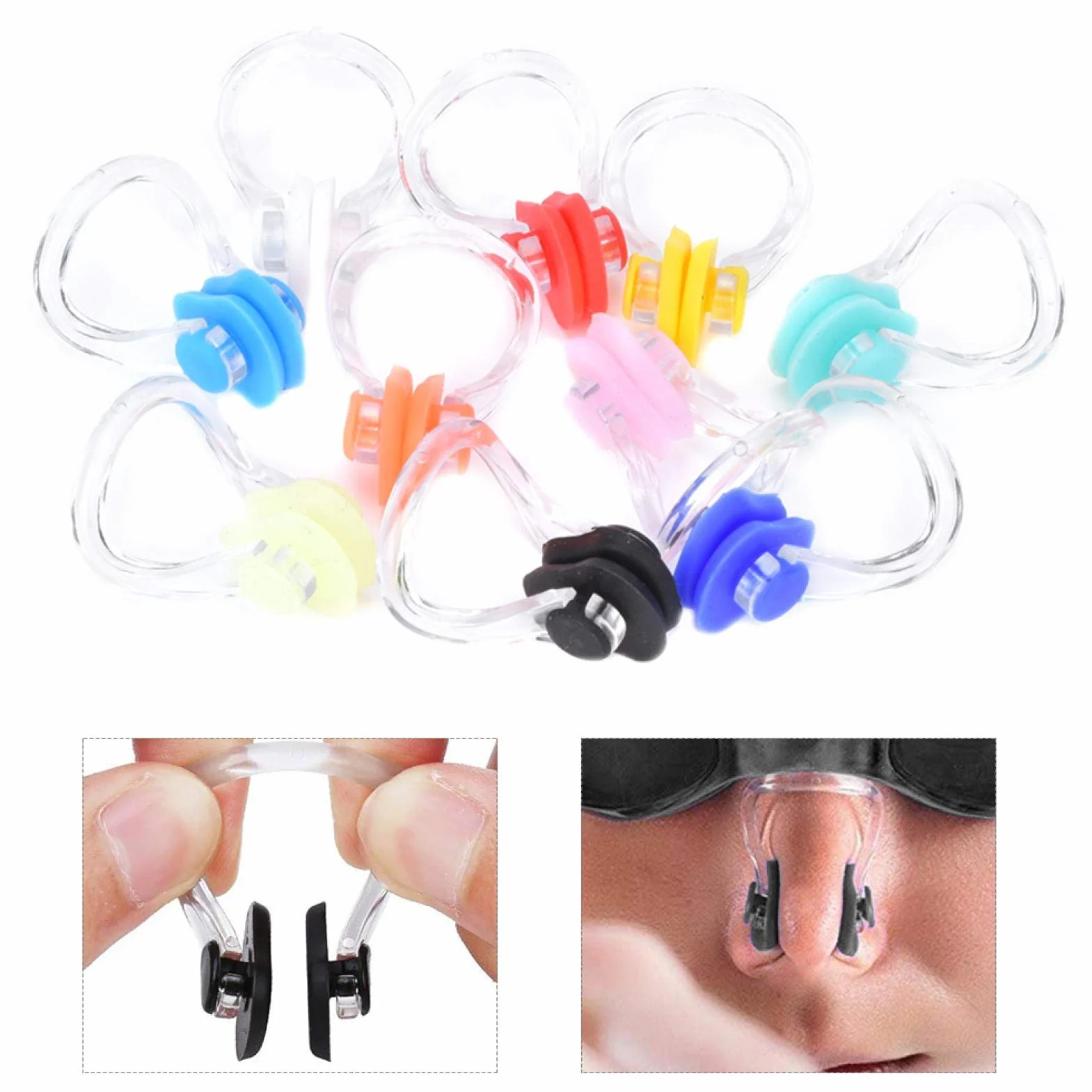DAUERHAFT 20 szt wodoodporny klips do nosa wygodny tapon nariz natacion do pływania swimming nose plug Pince-nez