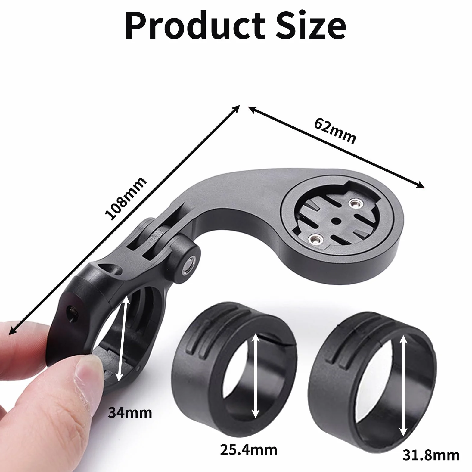 Uchwyt kierownicy kompatybilny z Garmin Edge, XOSS G/G+, iGPSPORT GPS 25,4 mm 31,8 mm