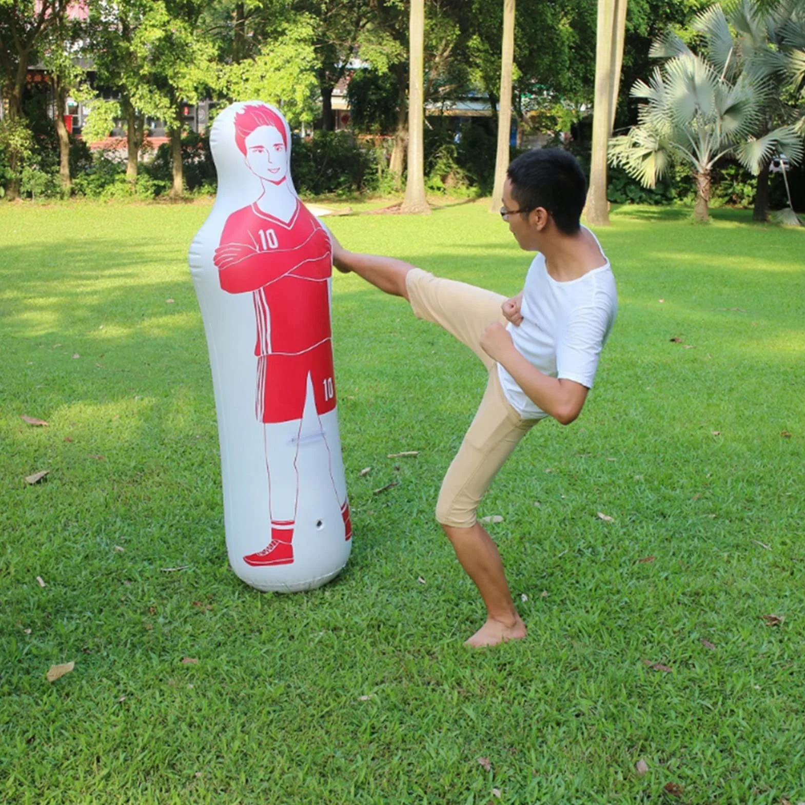 Ejoyous Dummy piłka nożna, 160 cm, nadmuchiwany trener piłki nożnej, manekin, bramkarz, sprzęt treningowy, do ćwiczeń piłki nożnej i dryblingu, do treningu bokserskiego