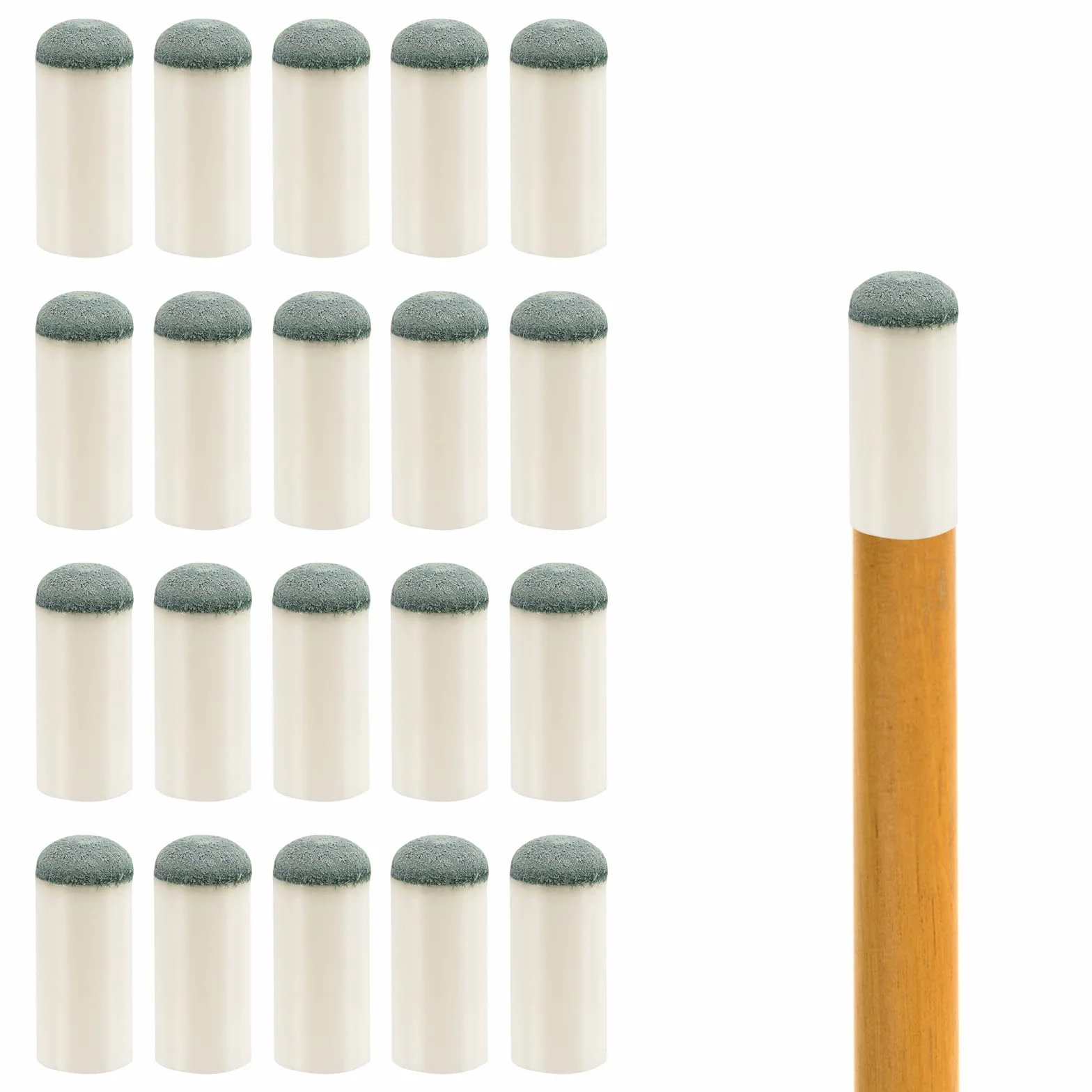 20szt Koncówek do Kijów Bilardowych, 12mm Akcesoriów do Stolów Bilardowych Wymiennych Koncówek do Kijów Bilardowych Wsuwane Koncówki do Kijów Bilardowych do Snookera i Bilarda