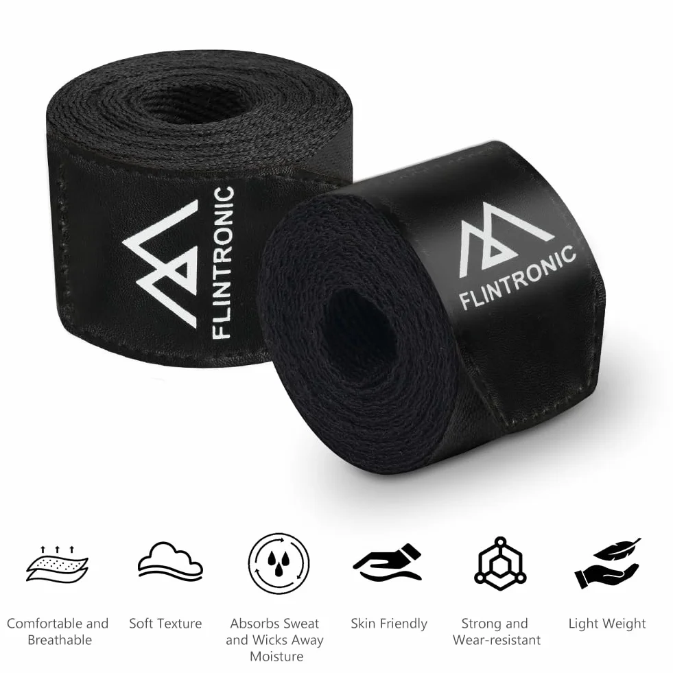 flintronic Rękawice wewnętrzne, bandaże do sztuk walki, 2,5 m, elastyczne bandaże na kciuk, do MMA, treningu, muay thai, kickboxingu i sportów walki, czarne