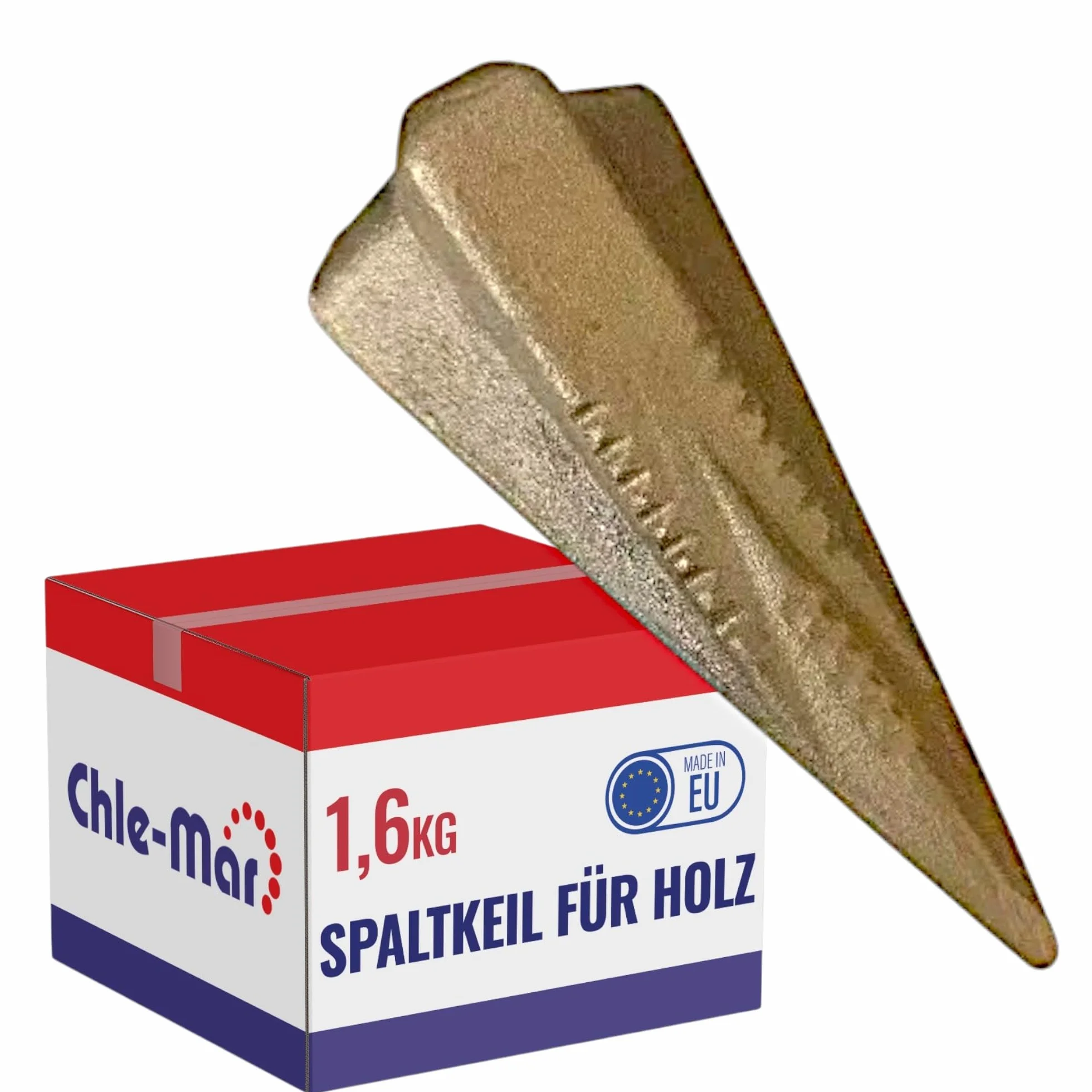 Chle-Mar – Obrotowy klin do łupania drewna 1,6 kg | Hartowana stal | Do drewna kominkowego i opałowego | Skuteczne i bezpieczne rozłupywanie | Klin rozszczepiający z funkcją rotacyjną