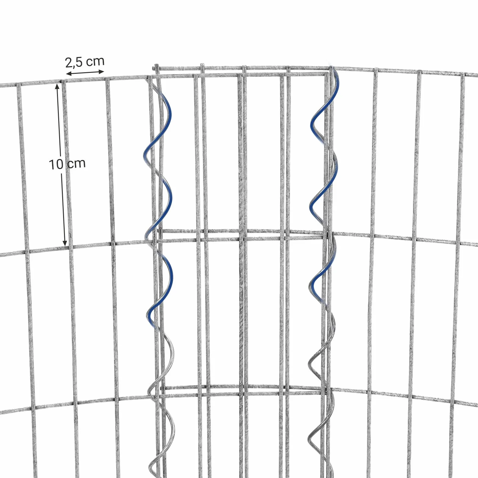 SONGMICS gabion, okrągły, kosz gabionowy, kosz kamienny wykonany z metalu, siatka o małych oczkach 2,5 x 10 cm, ogrodzenie z drutu ze stali ocynkowanej, nierdzewne, 90 x 40 cm (Ø x W), srebrny GGB479