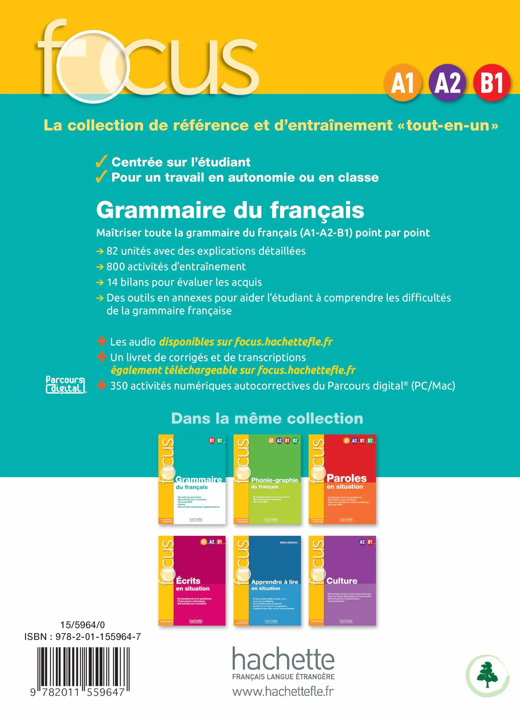 Focus - Grammaire du français (A1-A2-B1): Focus : Grammaire du français + CD audio MP3 + Parcours digital