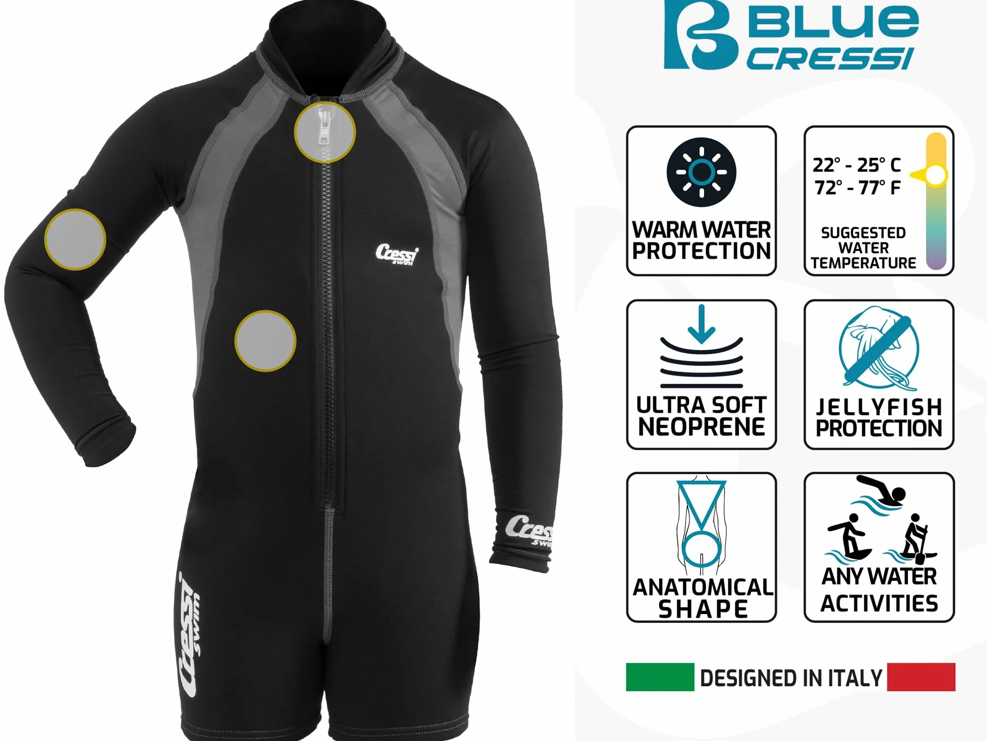 Cressi Shorty Kid - kombinezon neoprenowy dla dzieci 1,5/2 mm