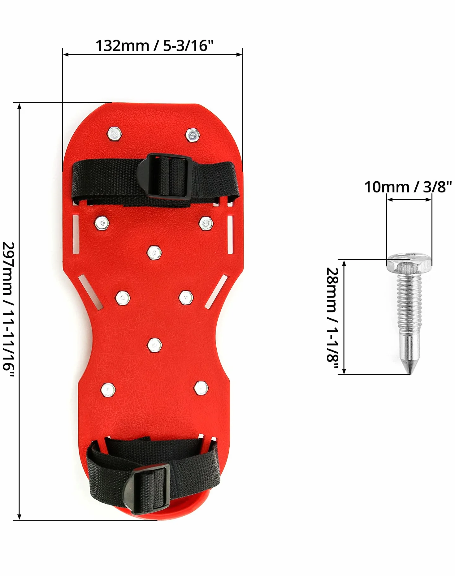 QWORK Buty Gunite z kolcami z krótkimi kolcami 2,5 cm, idealne do podłóg epoksydowych, nakładek, instalacji osłon, kolor zielony (para)
