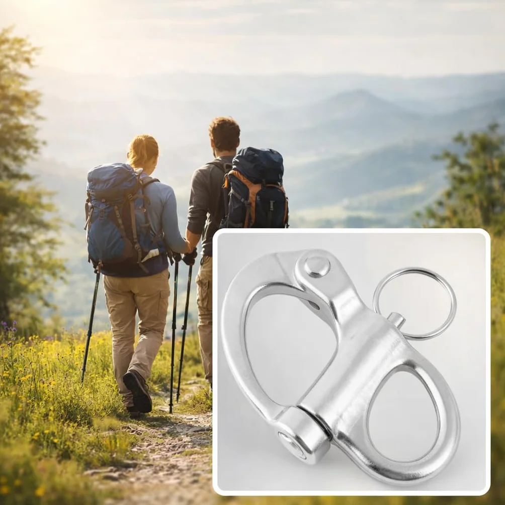 Alomejor Snap Shackle ze stali nierdzewnej szybkie uwalnianie jachtu 12x52 mm