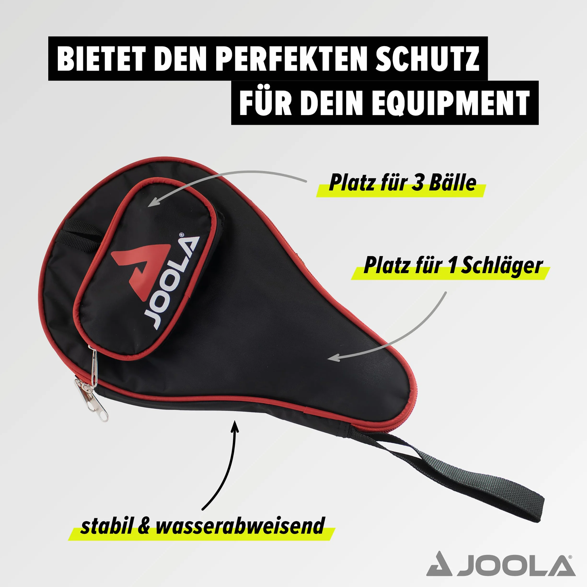 Joola Uniseks Pocket 80502 Pokrowiec na Rakietę, Czerwony, S