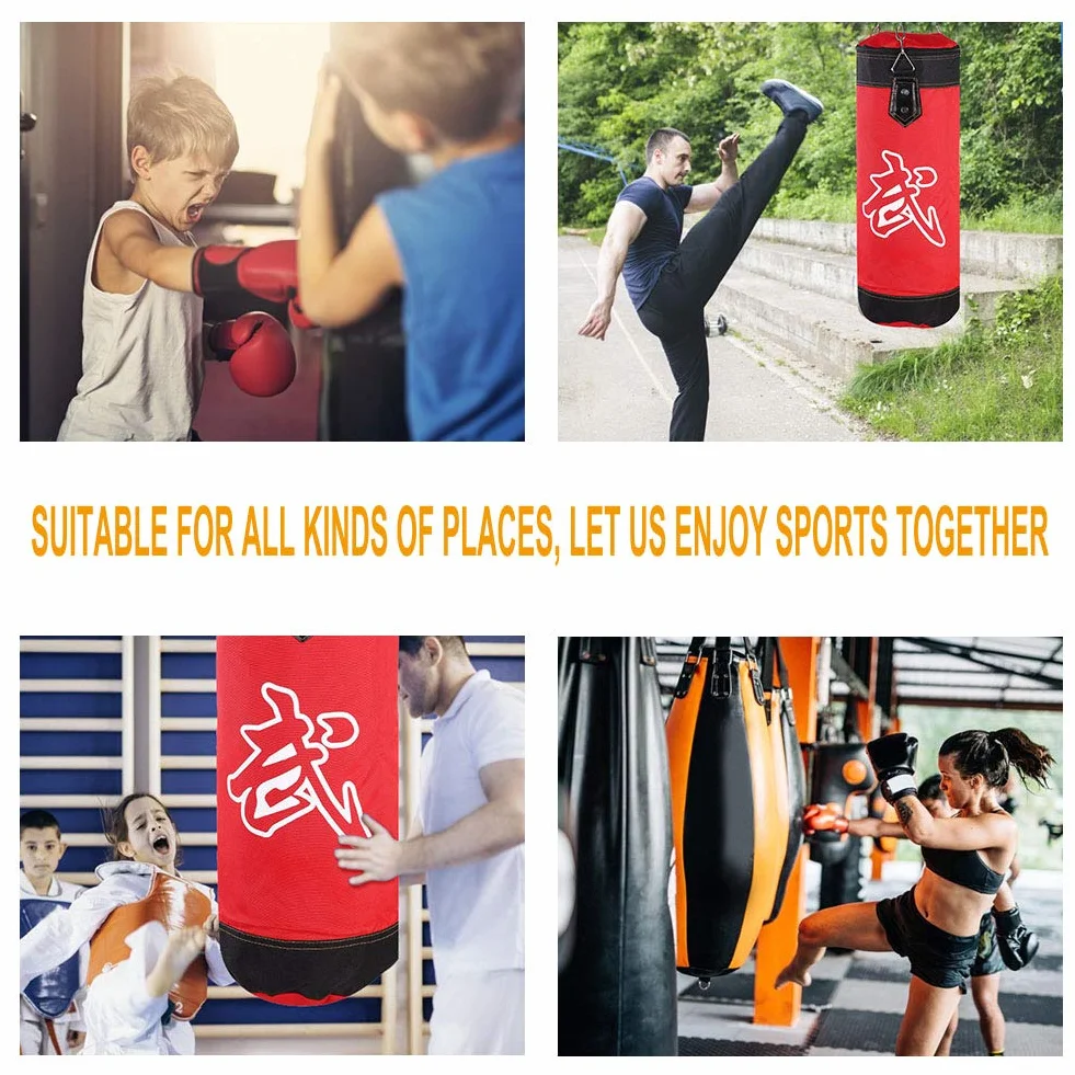 Worek bokserski, ciężki worek bokserski MMA Trening treningowy fitness Kickboxing Worek treningowy - niewypełniony (1# 60CM)