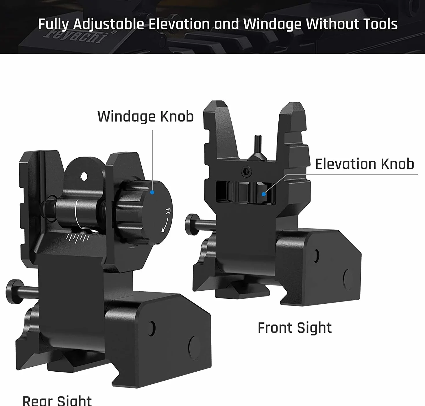 Feyachi S17 Przyrządy celownicze Flip Up Iron Sights Odchylane przednie i tylne z czerwoną i zieloną kropką Picatinny