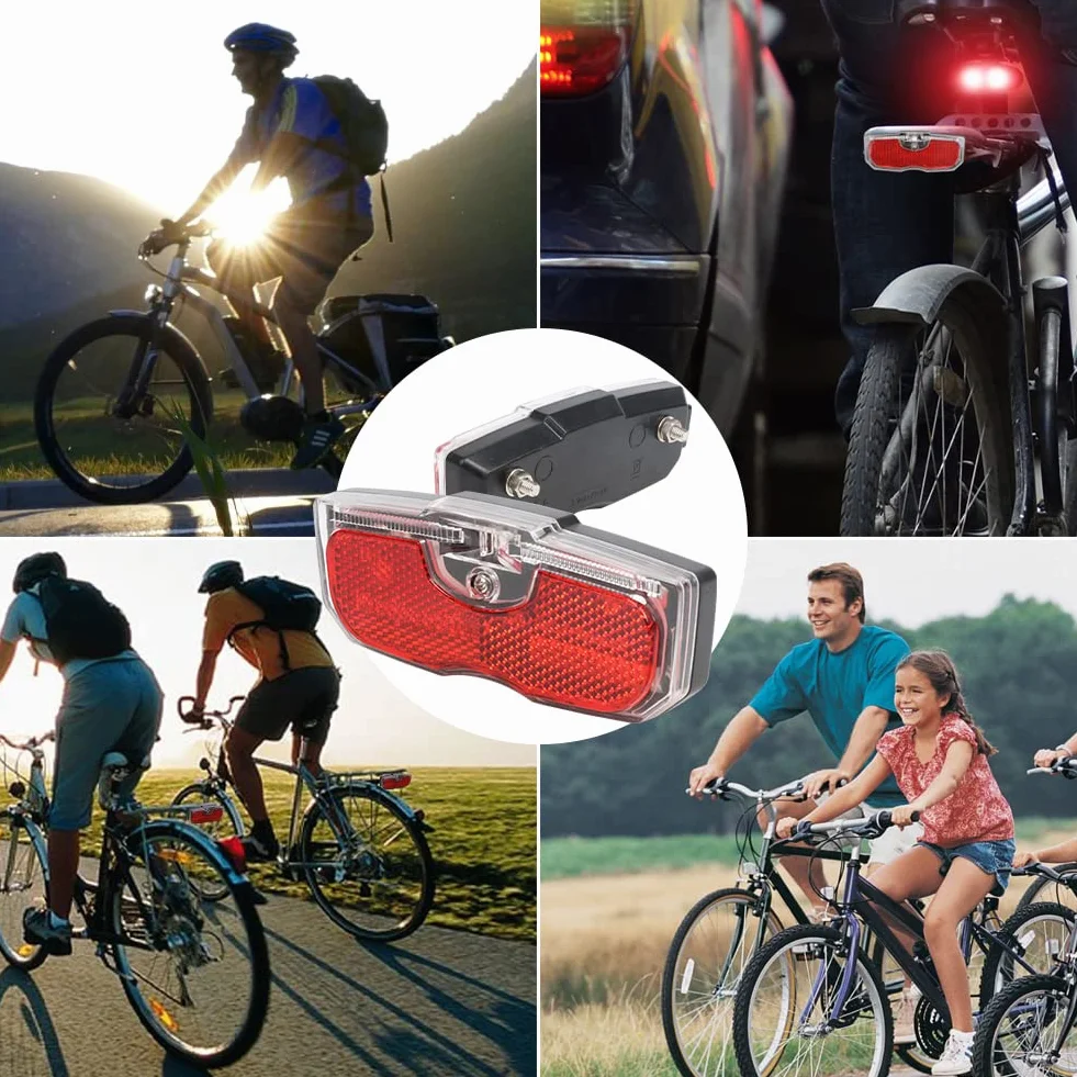 Tylne światło rowerowe, tylne światło rowerowe do bagażnika ze stopu aluminium, odblaskowe światło tylne, 80 mm mocowanie śrubowe/łatwe uwalnianie (bateria nie jest dołączona)
