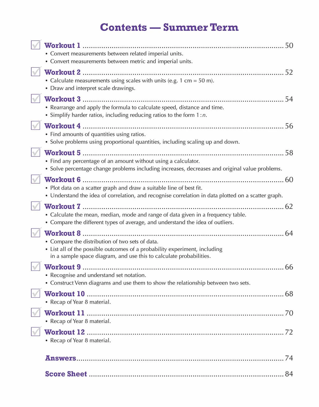 KS3 Year 8 Maths 10-Minute Weekly Workouts