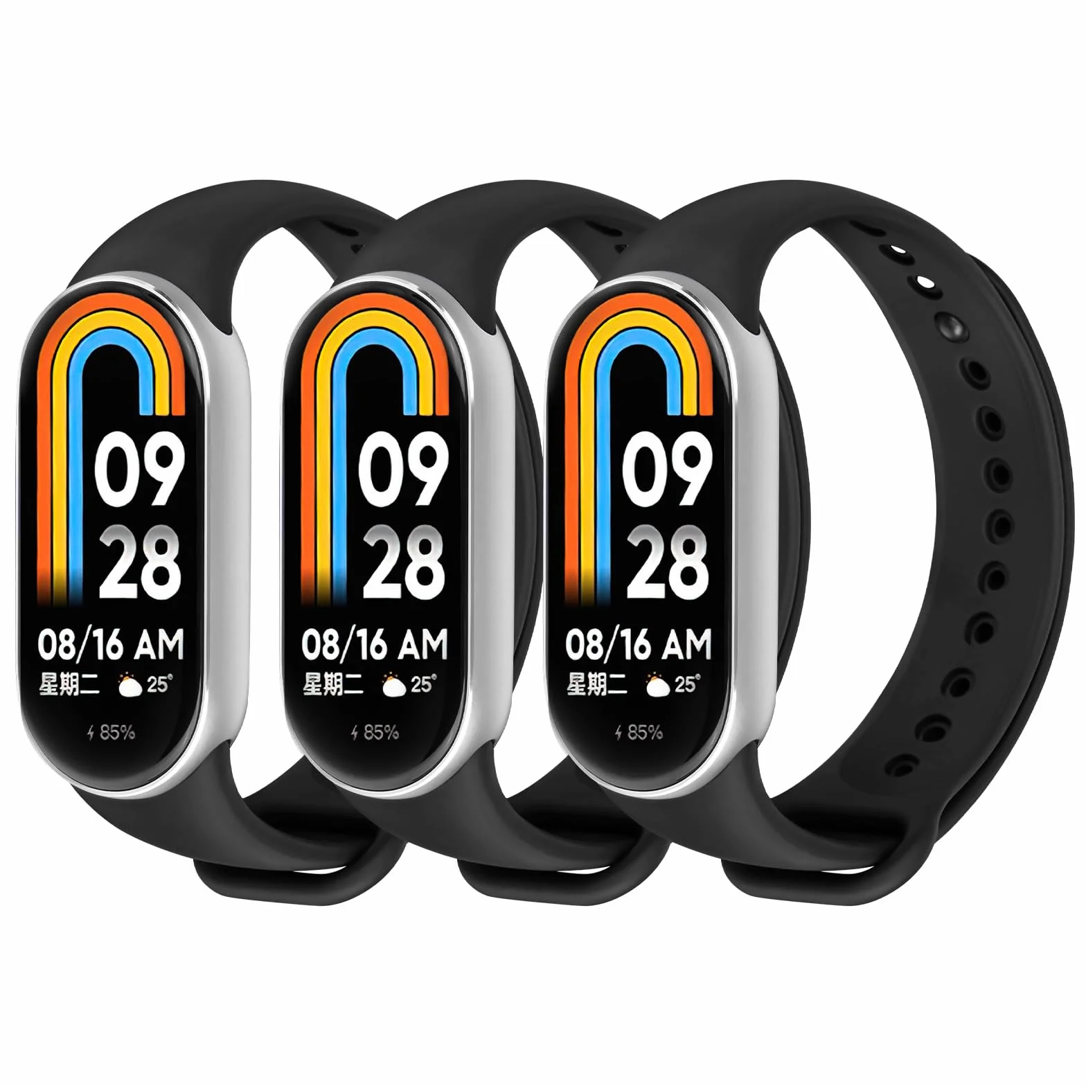 AXFEE Pasek do Xiaomi Band 8/9, Silikonowy Wymienny, Kompatybilny z Mi Band 8, Czarny