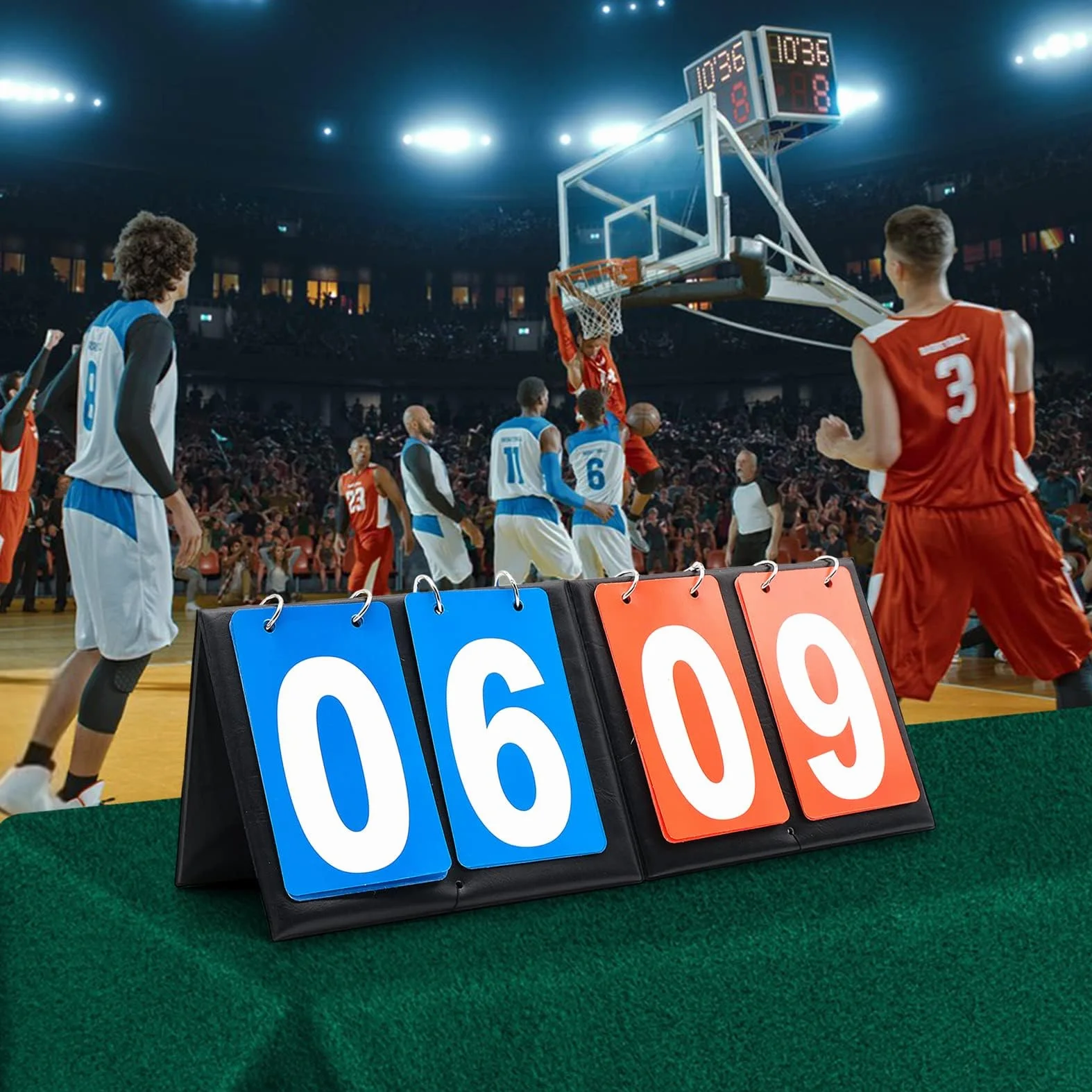 Przenośna 4-cyfrowa tablica wyników Flip Scoreboard do sportu, tenisa stołowego, koszykówki, siatkówki