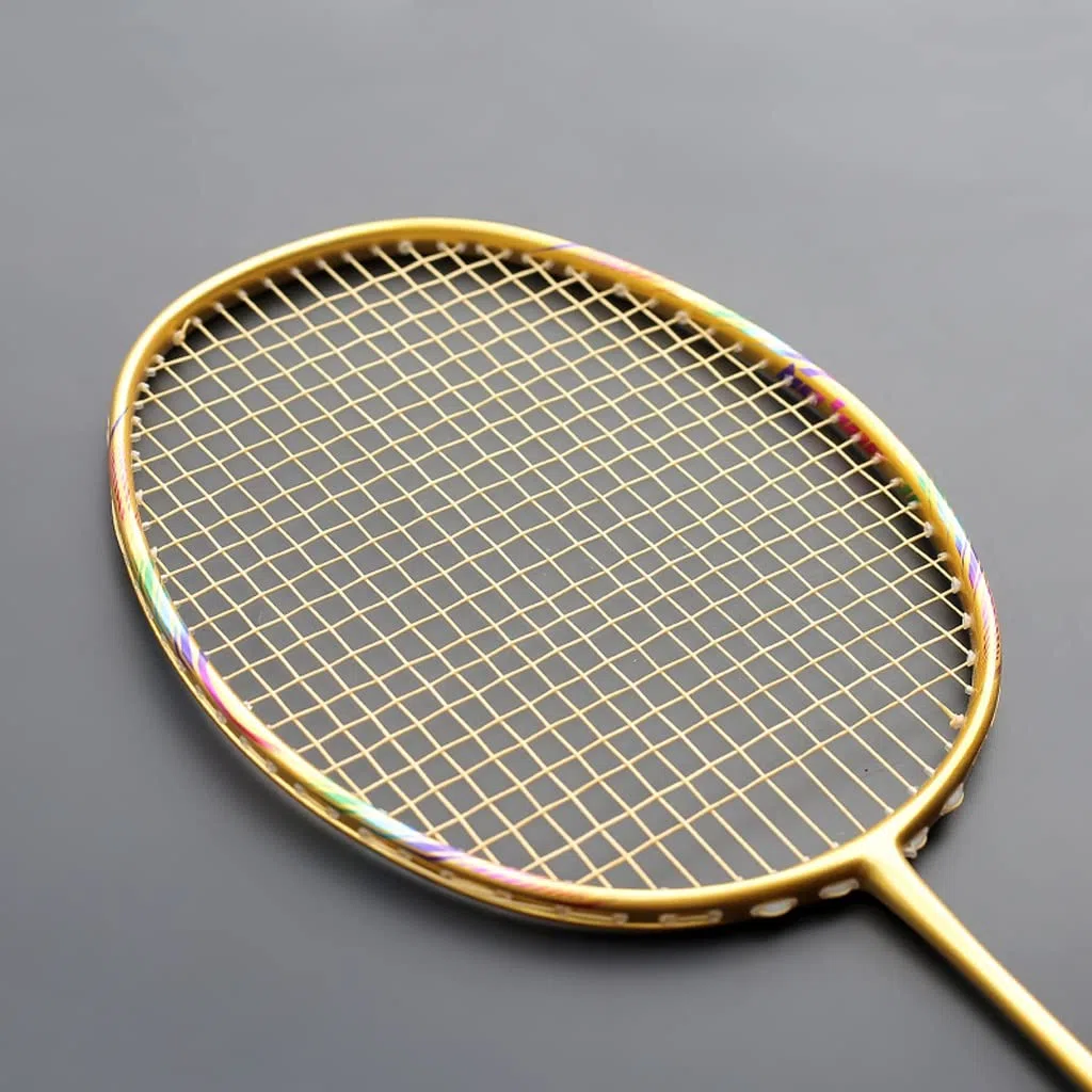 Super Light 8U 65G Badminton Rackets Strung Professional Full Carbon Fiber Racquet Bags Max Tension 30LBS Padel For Adult(D)