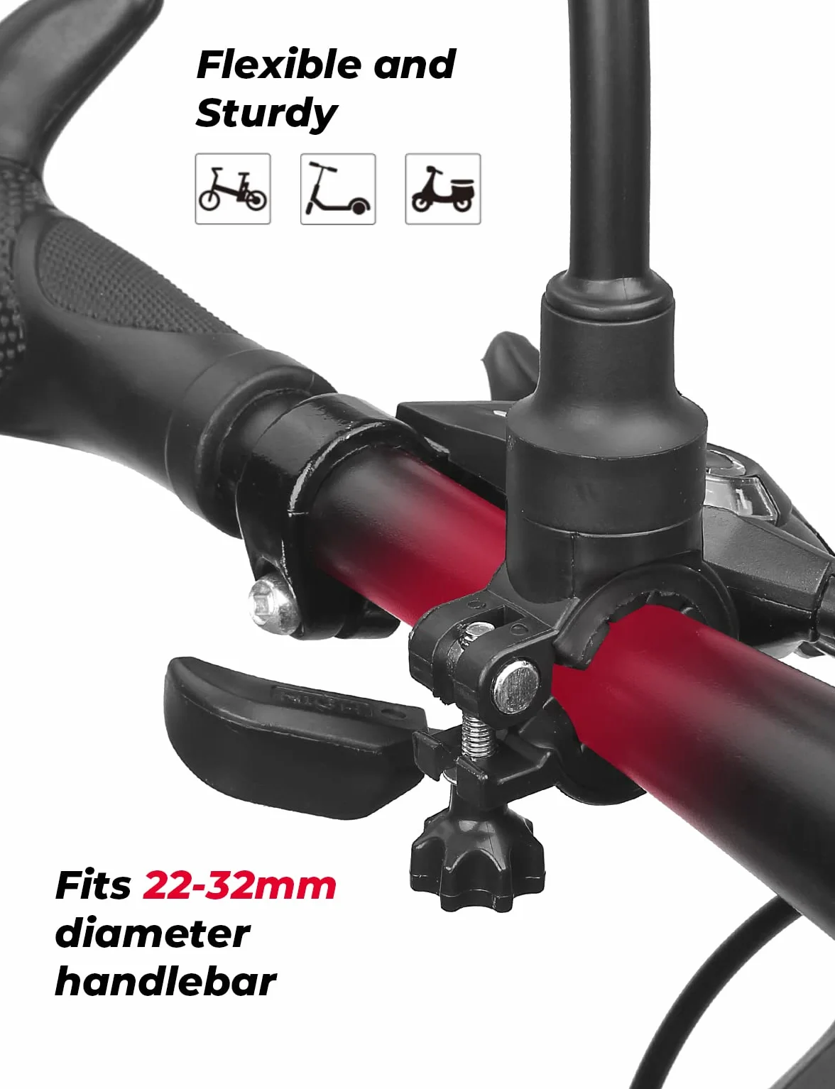 KEMIMOTO Lusterko rowerowe z regulacją 360°, uniwersalne do roweru, skutera, roweru górskiego, elektrycznego