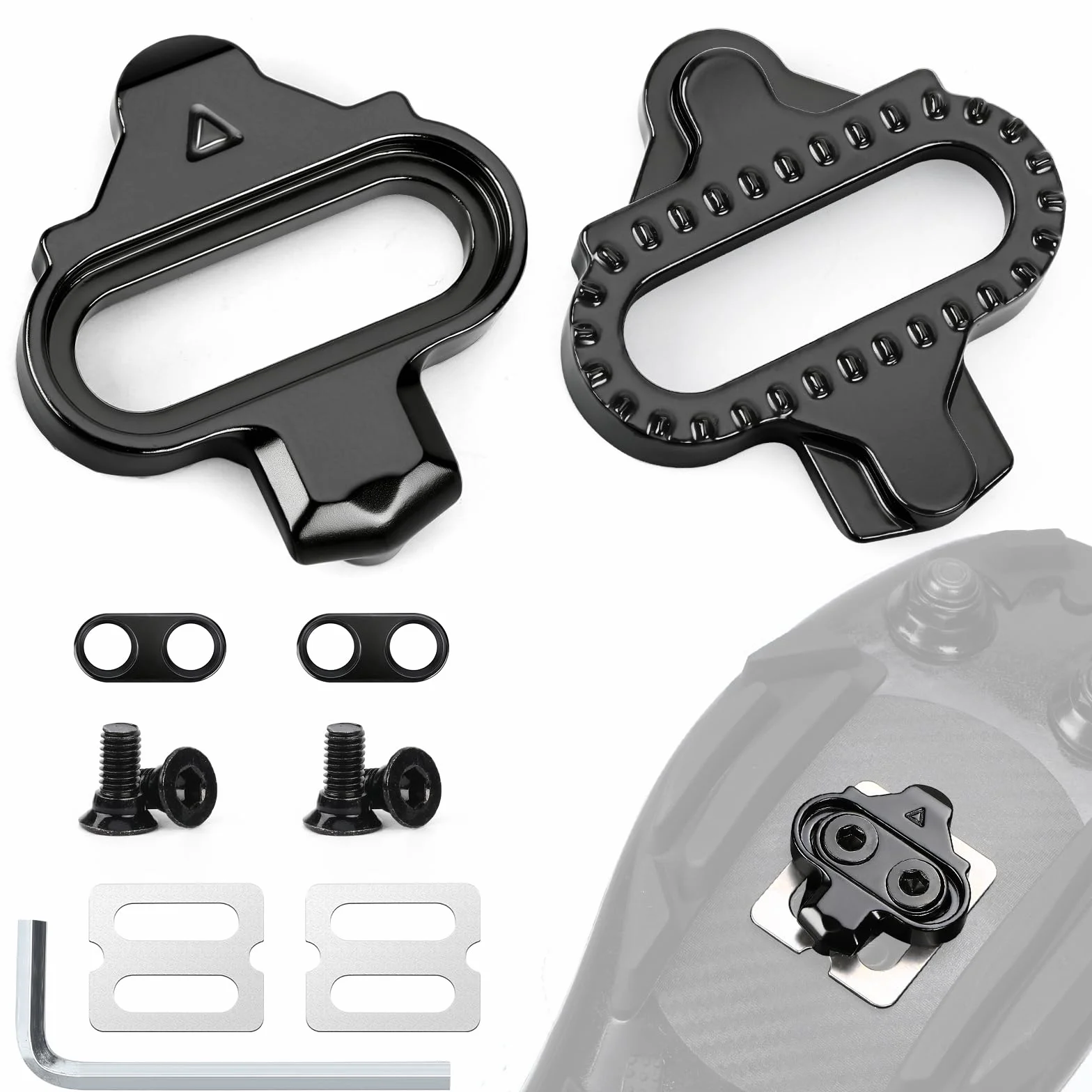 toptrek SPD Cleats kompatybilny z Shimano SPD SH51, zestaw do 2-otworowych pedałów SPD, antypoślizgowe płytki