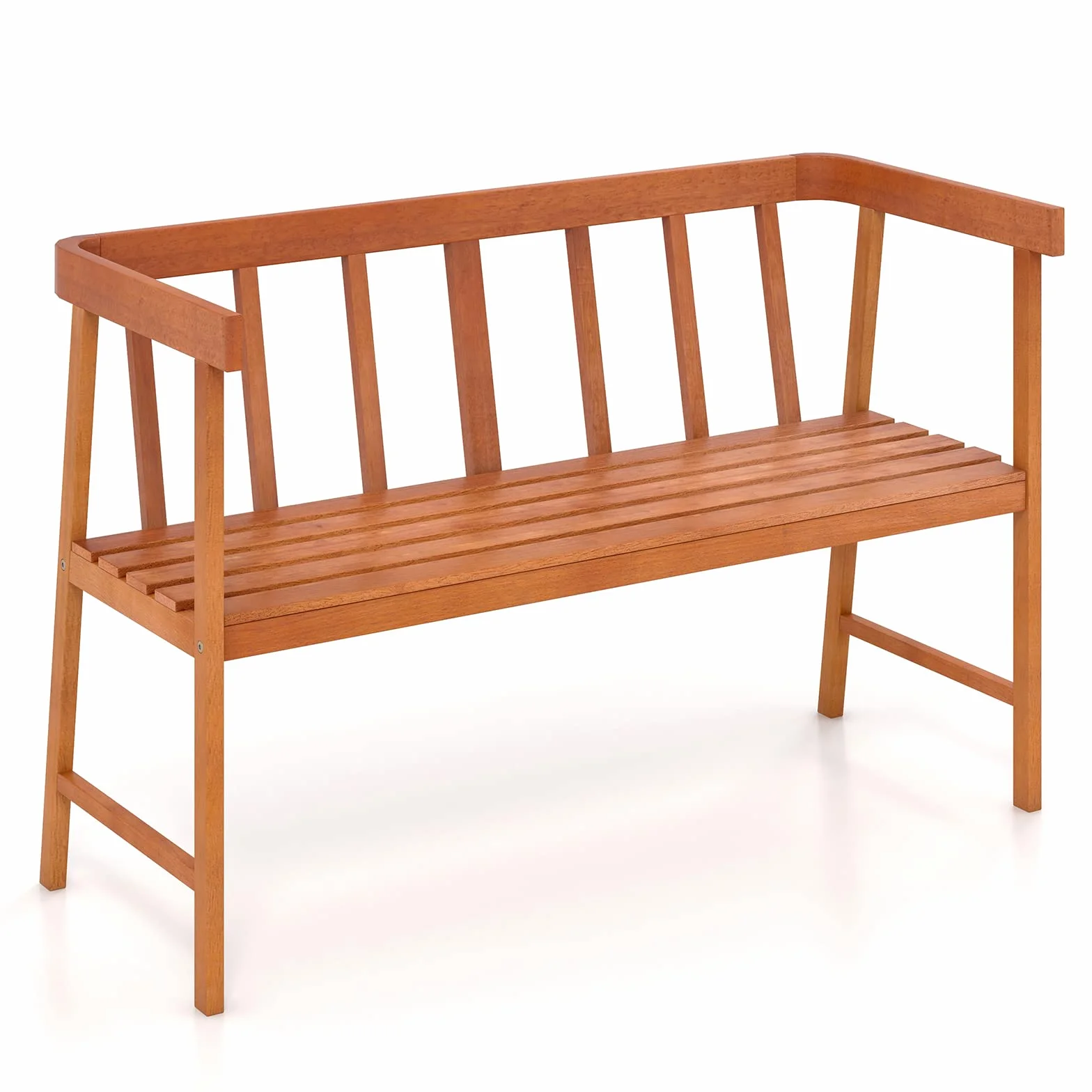 COSTWAY Ławka ogrodowa, drewno akacjowe, obciążenie do 360 kg, ławka tarasowa, 2-osobowa ławka drewniana, ławka parkowa na taras, balkon, do ogrodu, 110 x 46 x 72 cm