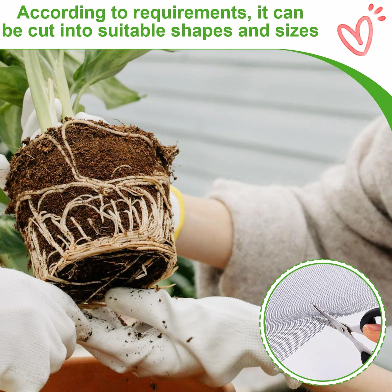 20 sztuk siatki doniczkowej Bonsai do przycinania, oddychające ekrany, zmywalne, doniczka z siatki zapobiegającej utracie ziemi (prostokątna i okrągła)